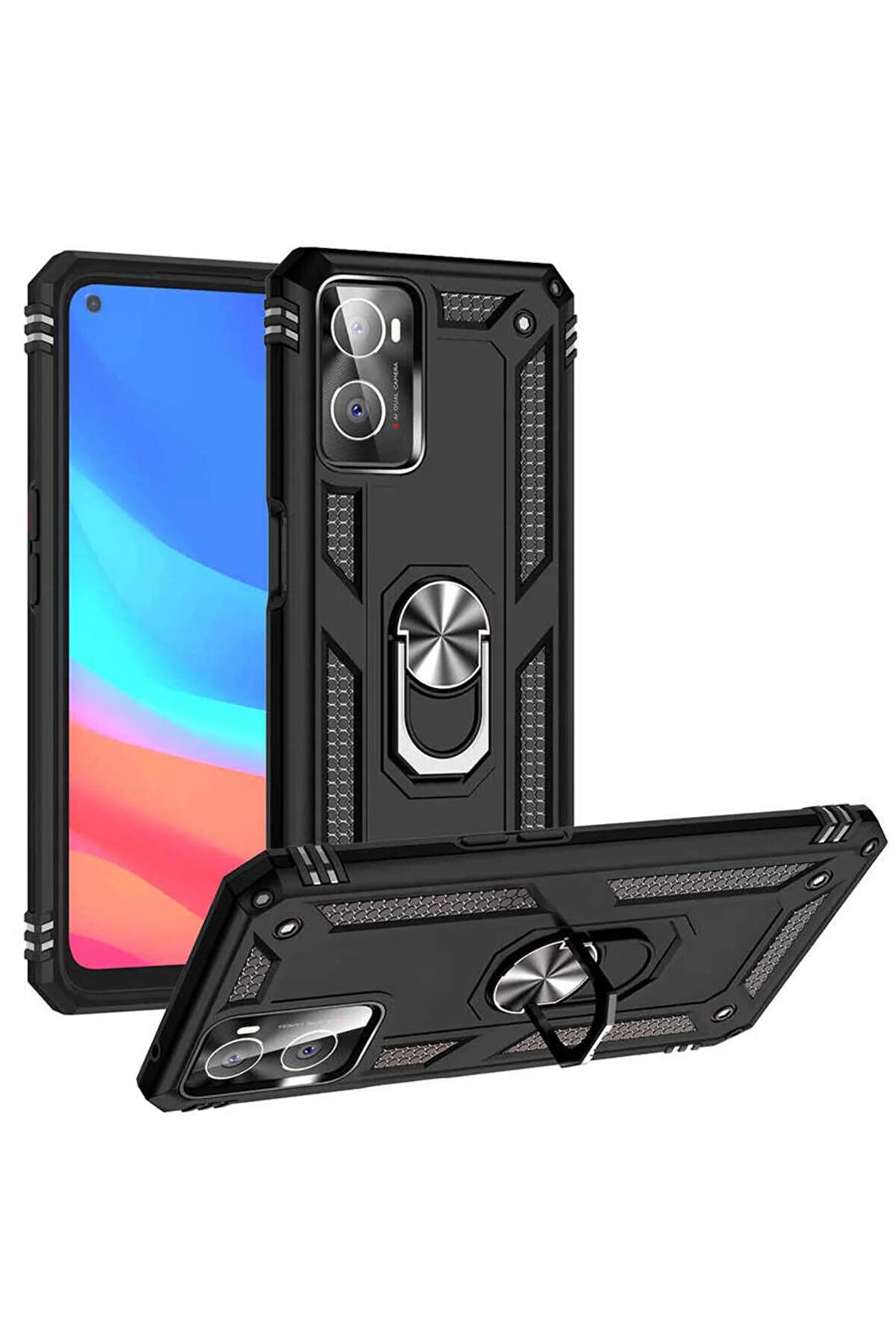 Oppo A36 Kılıf Yüzüklü Standli Tank Kapak