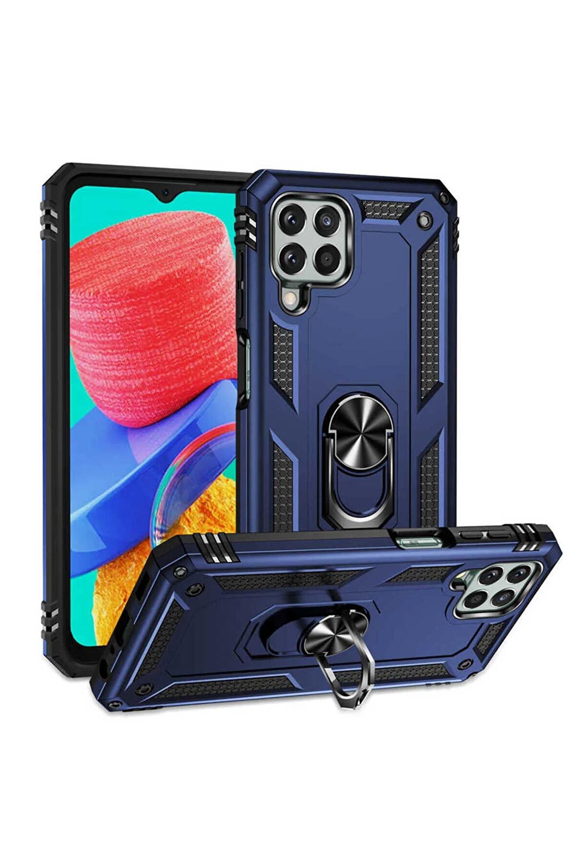 Samsung Galaxy M33 Kılıf Yüzüklü Standli Tank Kapak