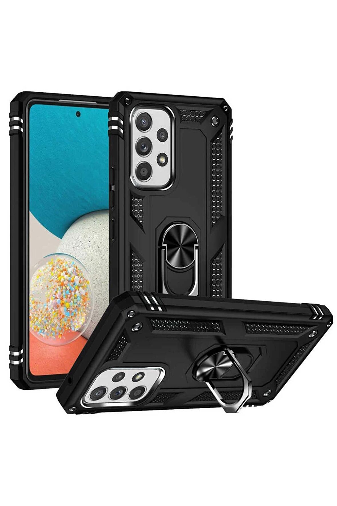 Samsung Galaxy A53 5G Kılıf Yüzüklü Standli Tank Kapak