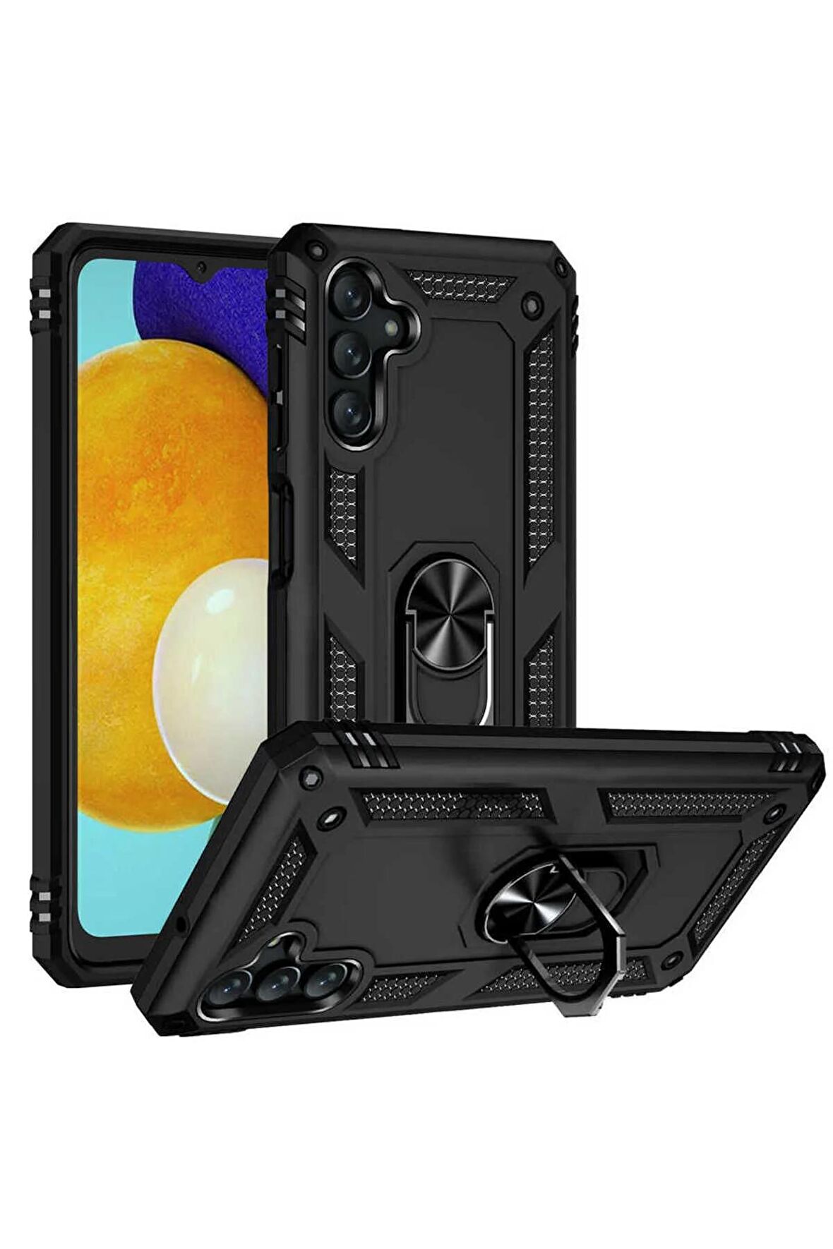 Samsung Galaxy A04S Kılıf Yüzüklü Standli Tank Kapak
