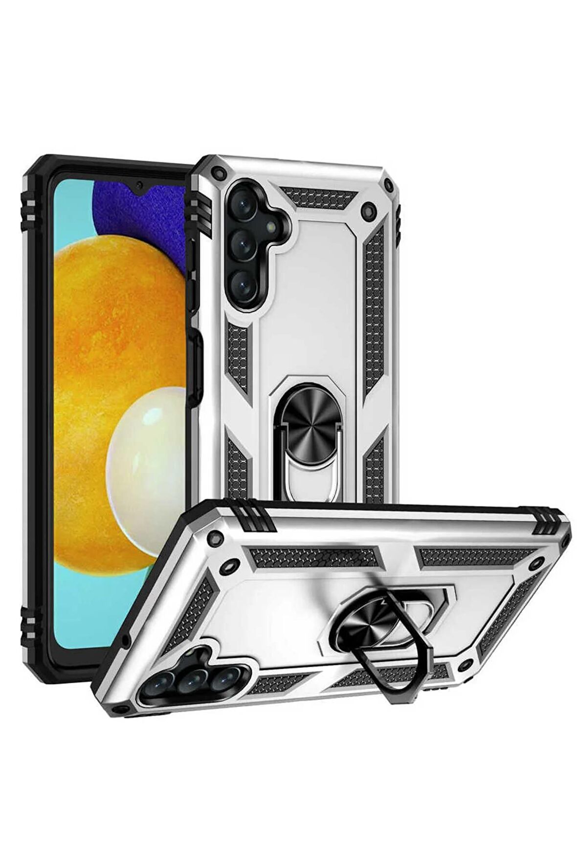 Samsung Galaxy A04S Kılıf Yüzüklü Standli Tank Kapak