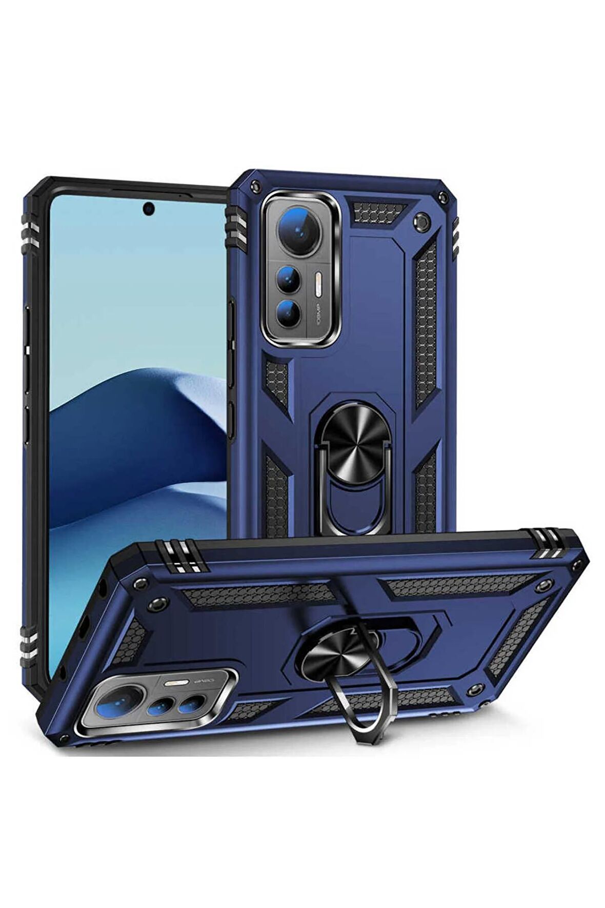 Xiaomi Mi 12 Lite Kılıf Yüzüklü Standli Tank Kapak