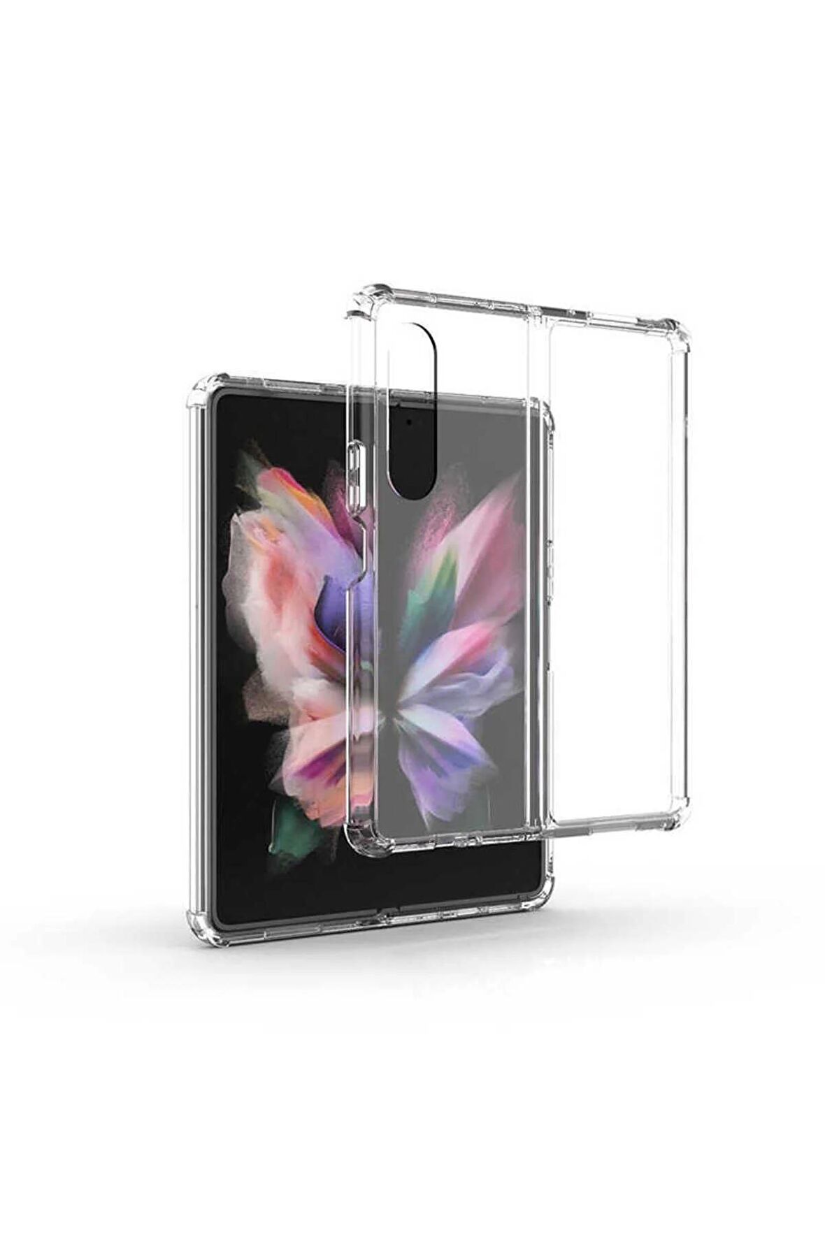 Samsung Galaxy Z Fold 4 Kılıf Anti Şok Köşe Korumalı Şeffaf Silikon