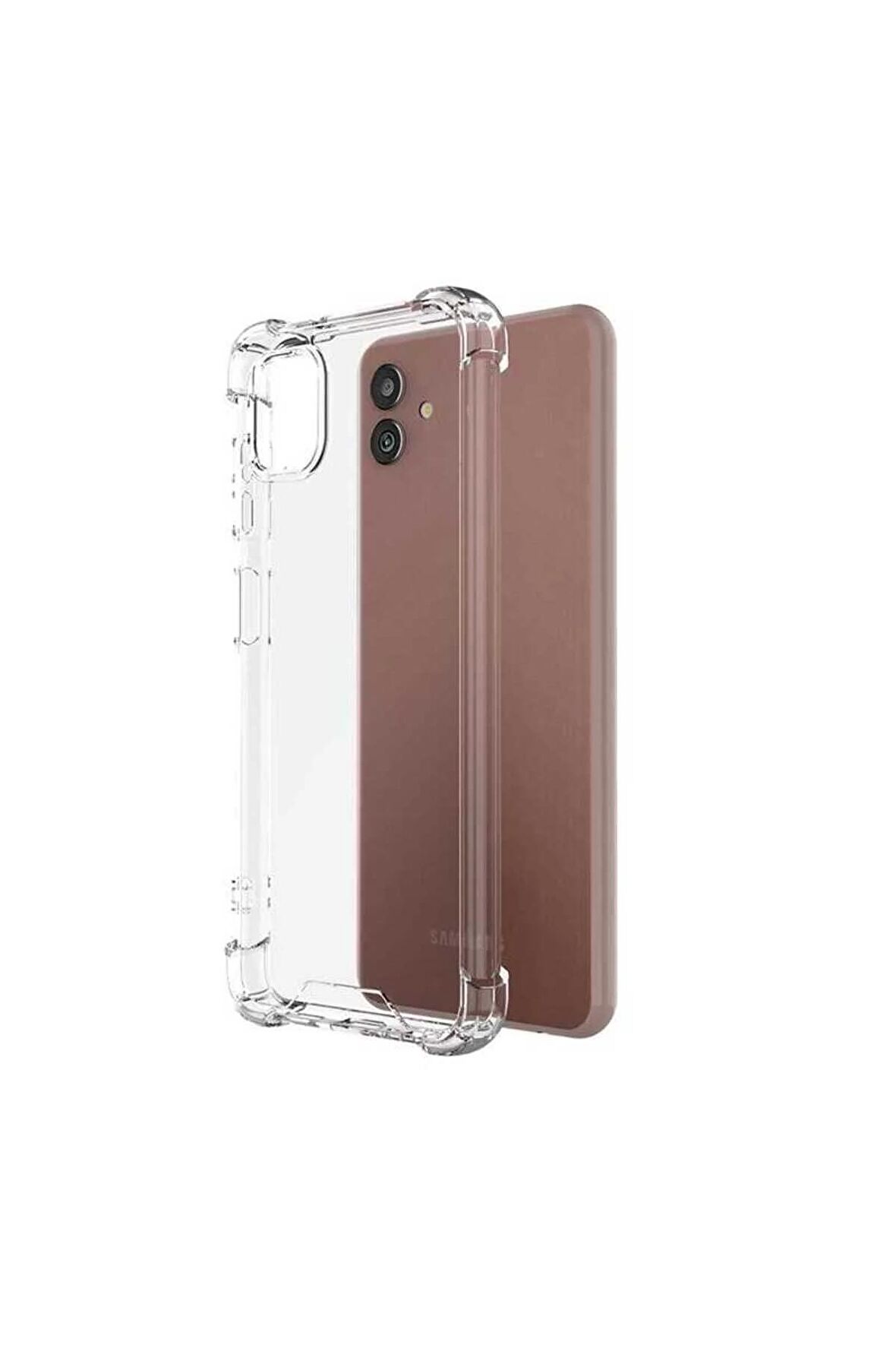 Samsung Galaxy A04 Kılıf Anti Şok Köşe Korumalı Şeffaf Silikon