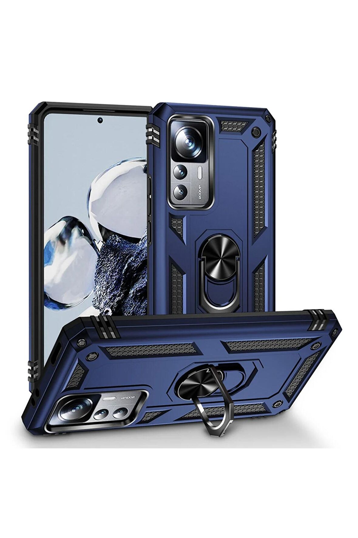 Xiaomi Mi 12T Kılıf Yüzüklü Standli Tank Kapak
