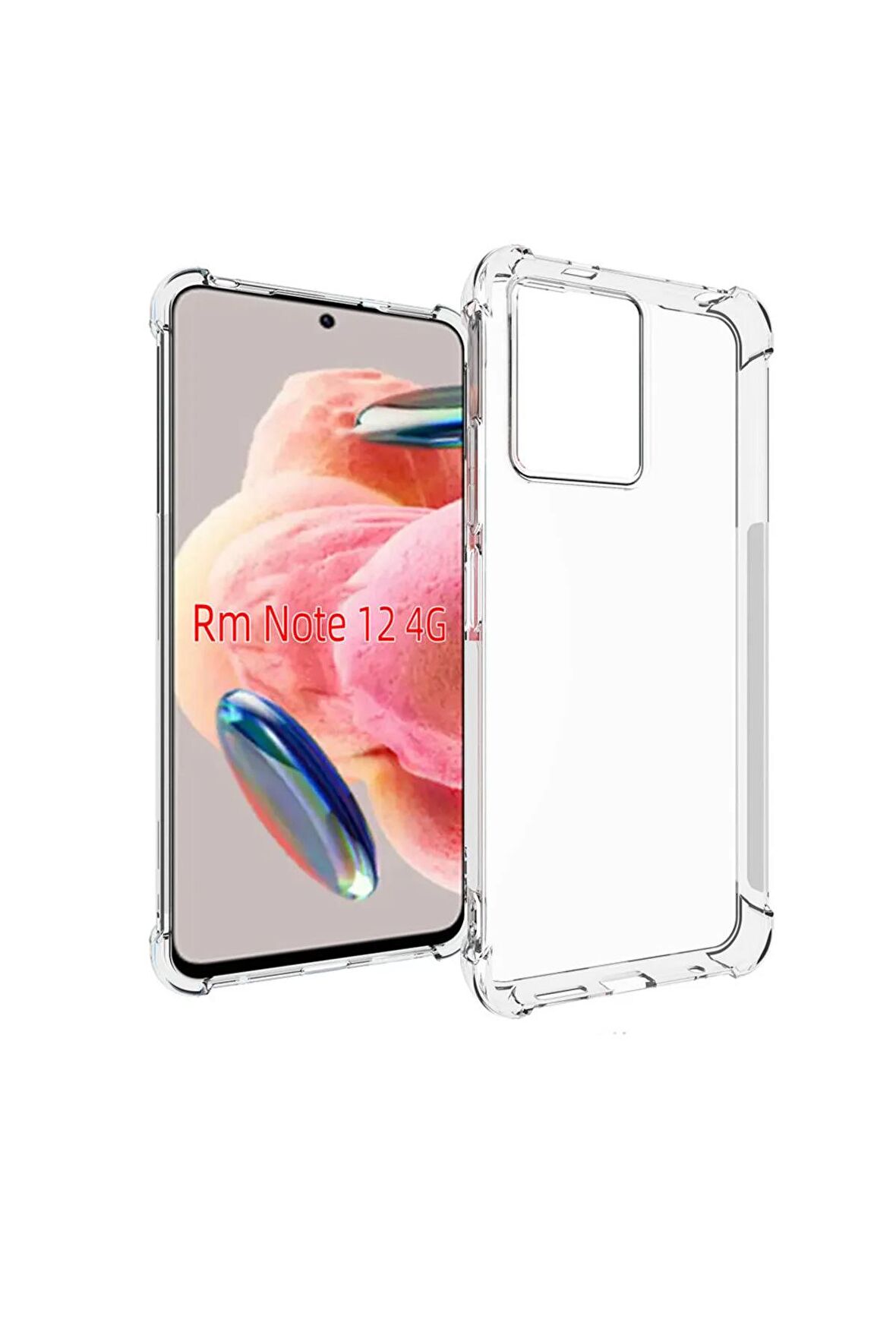 Xiaomi Redmi Note 12 4G Kılıf Anti Şok Köşe Korumalı Şeffaf Silikon