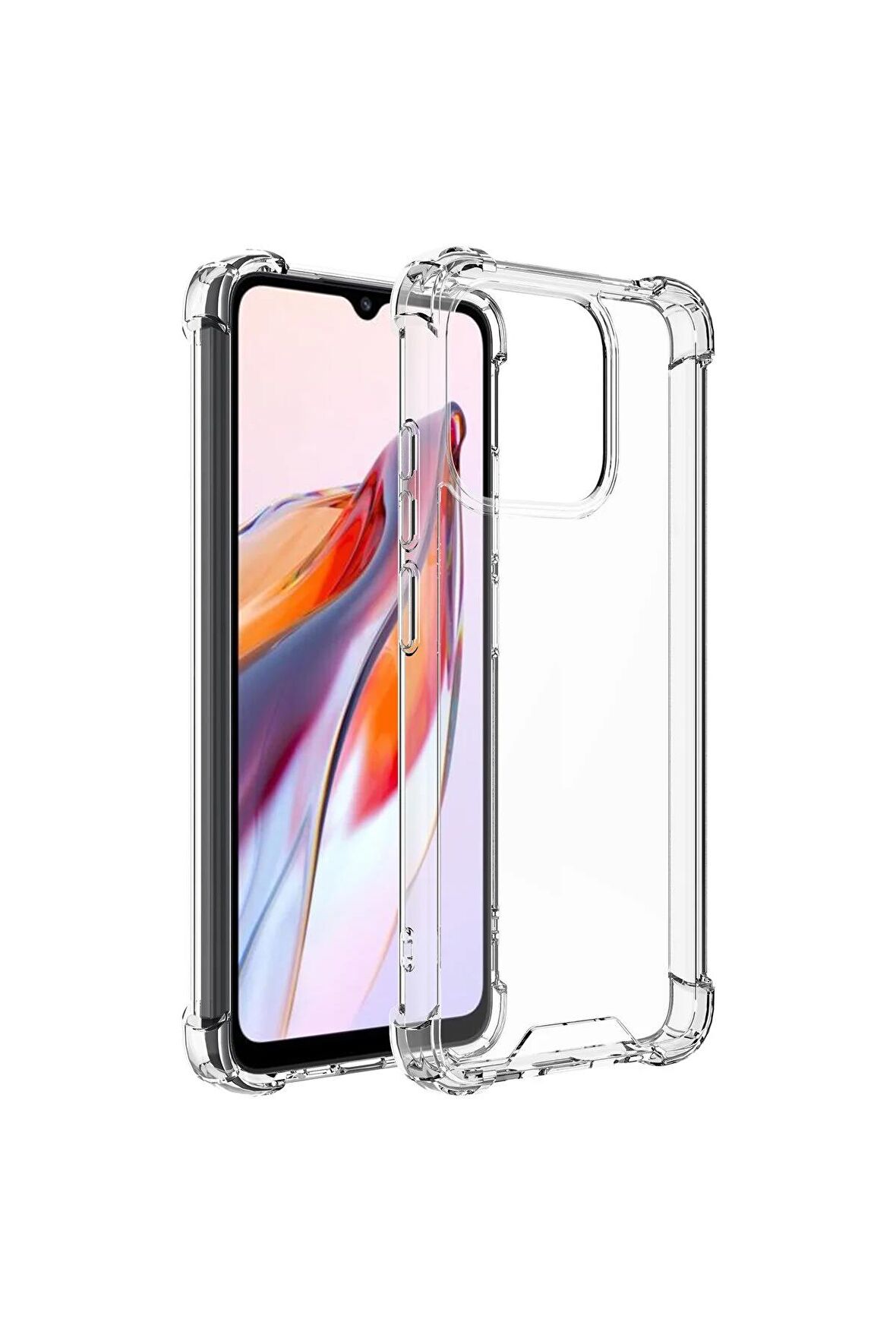 Xiaomi Redmi 12C Kılıf Anti Şok Köşe Korumalı Şeffaf Silikon