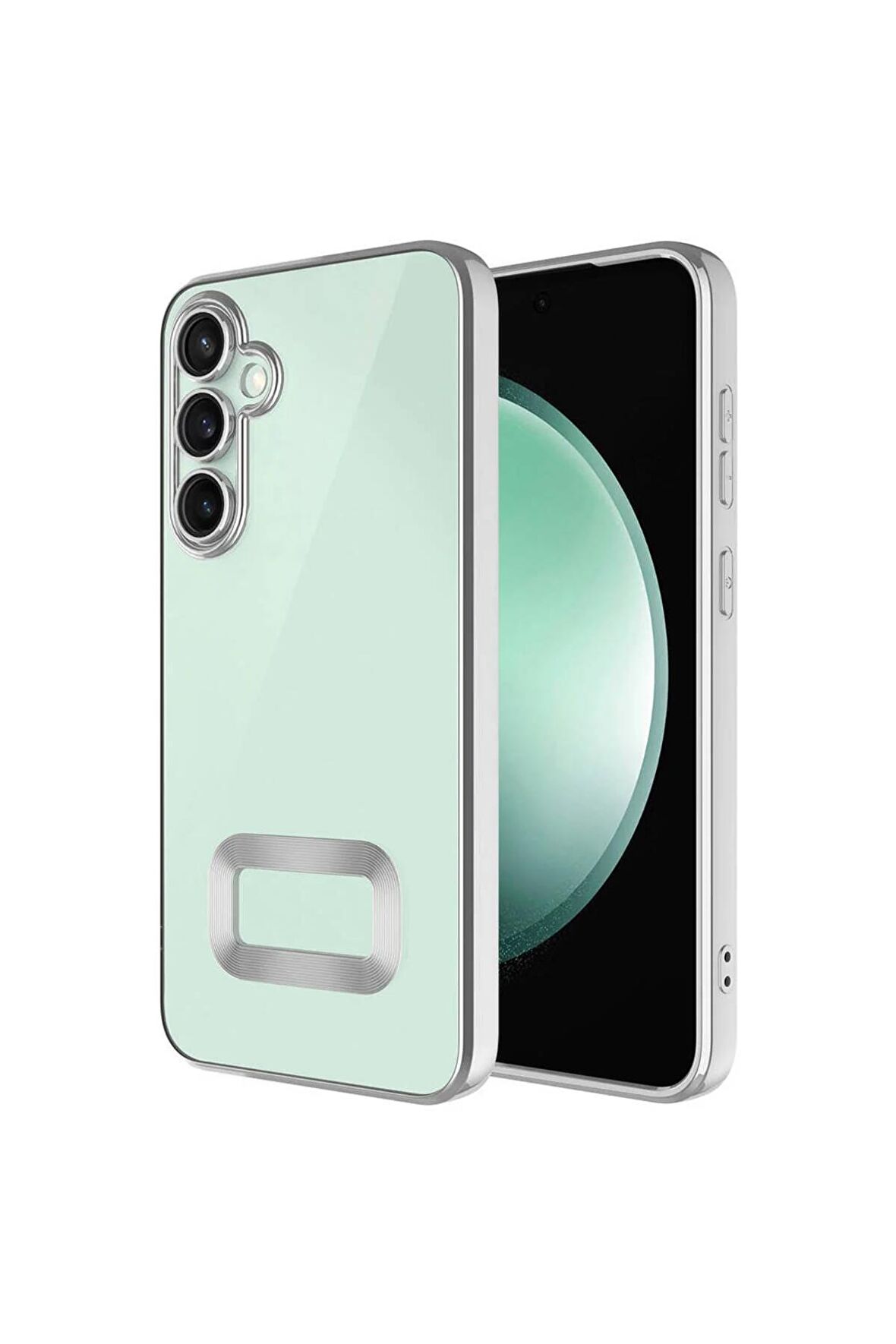 Samsung Galaxy A05S Kılıf Logo Yeri Açık Kamera Lens Korumalı Renkli Kenarlı Şeffaf Silikon