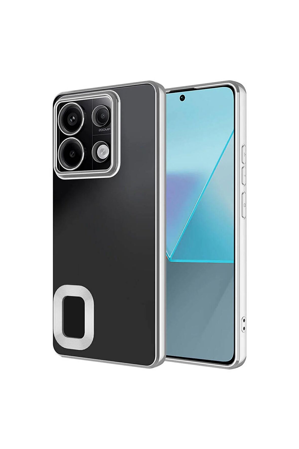 Xiaomi Redmi Note 13 Pro 5G Kılıf Logo Yeri Açık Kamera Lens Korumalı Renkli Kenarlı Şeffaf Silikon