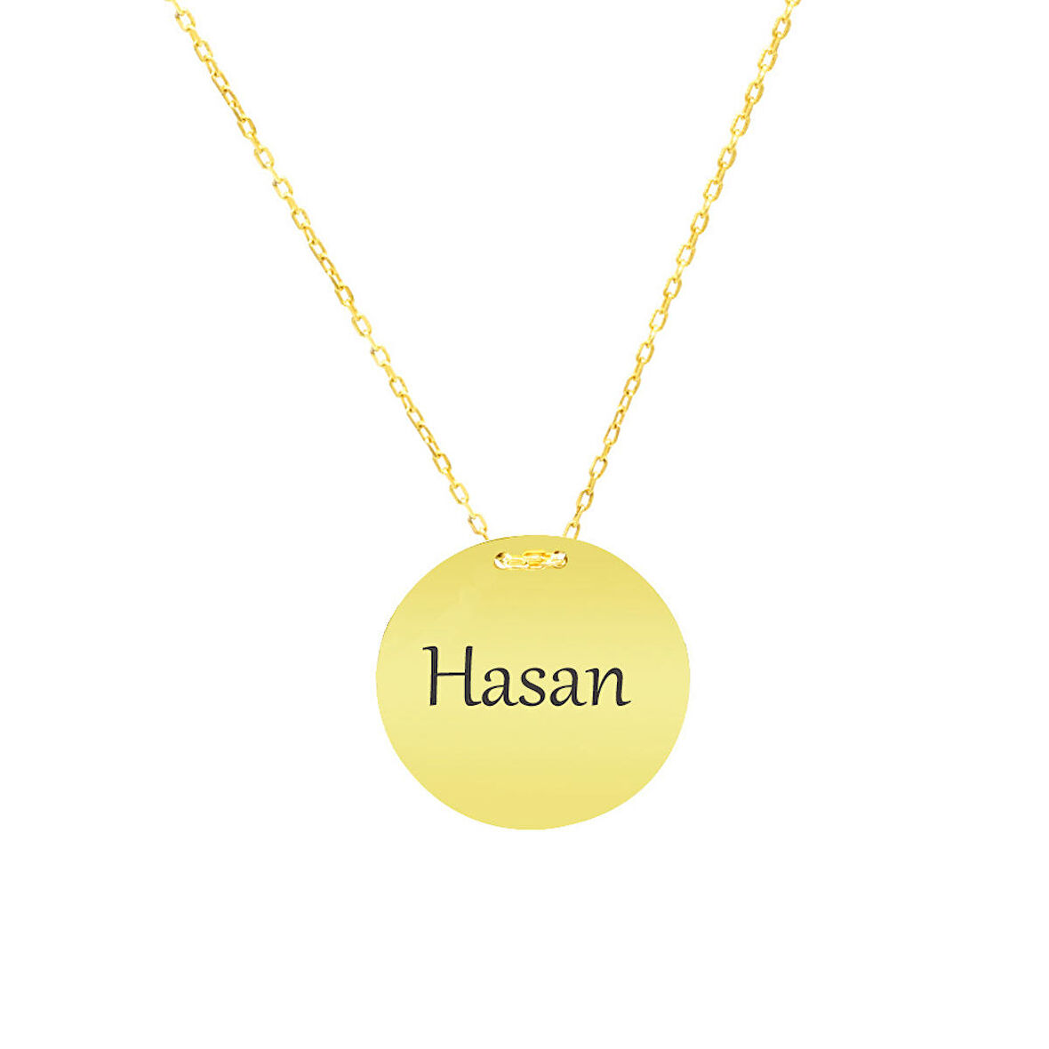 Basic Model Gold Renk Kişiye Özel İsim/Harf Yazılı 925 Ayar Gümüş Kadın Kolye