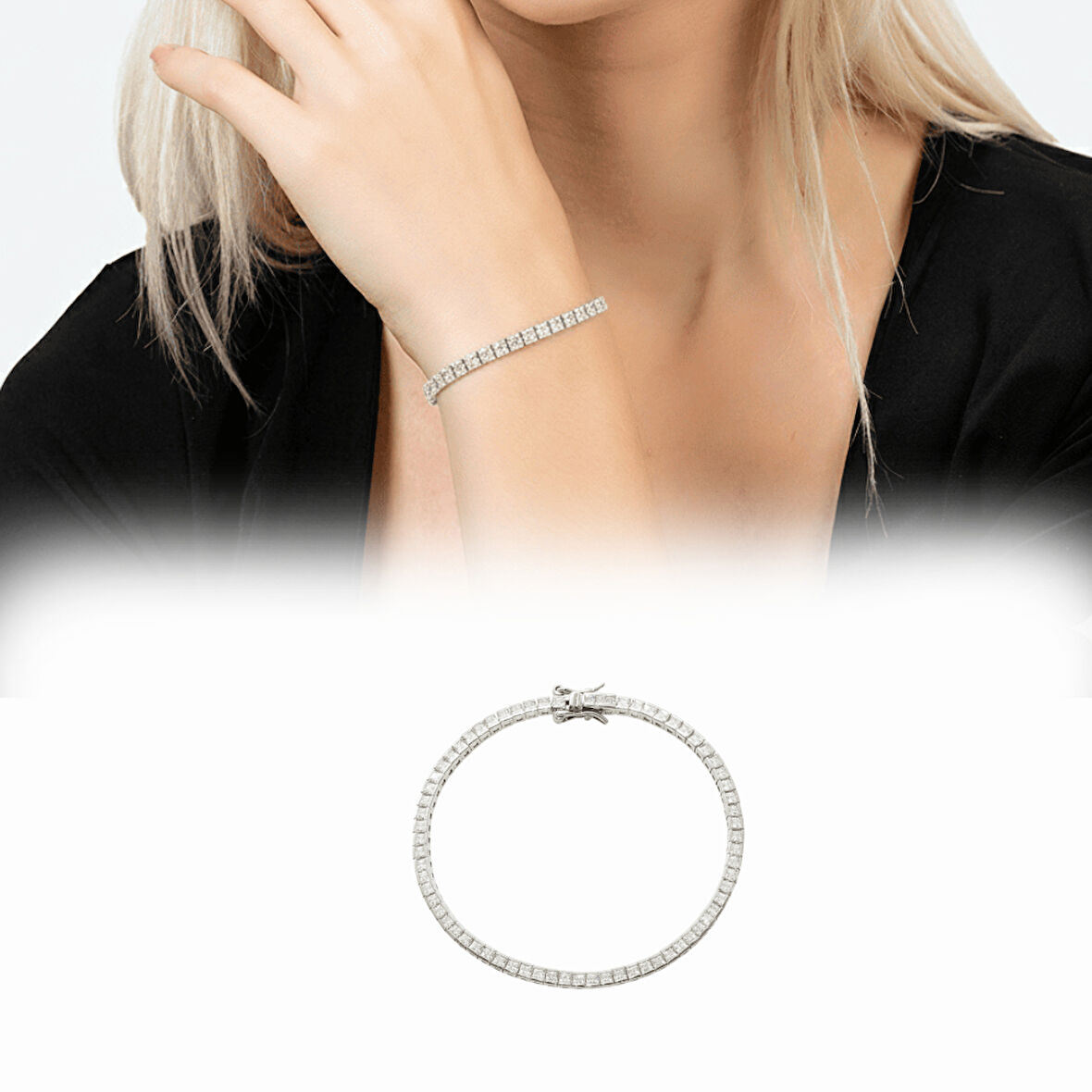 Vera 925 Ayar Gümüş İthal Şık Kadın Bileklik