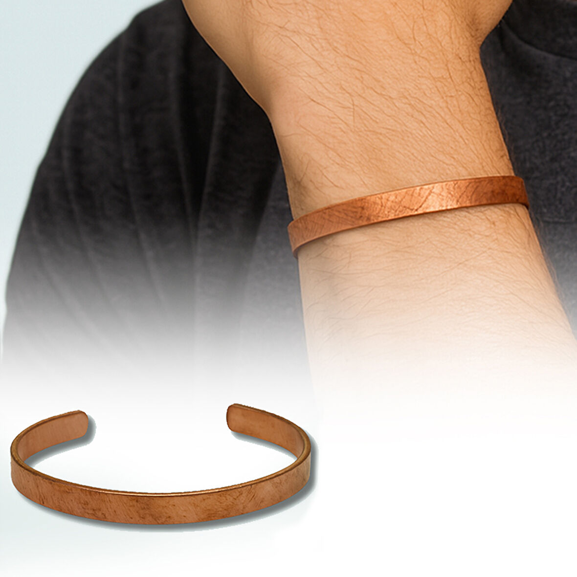 Erkek Bakır Bileklik - İsme Özel Yazılı - Esnek Yapılı
