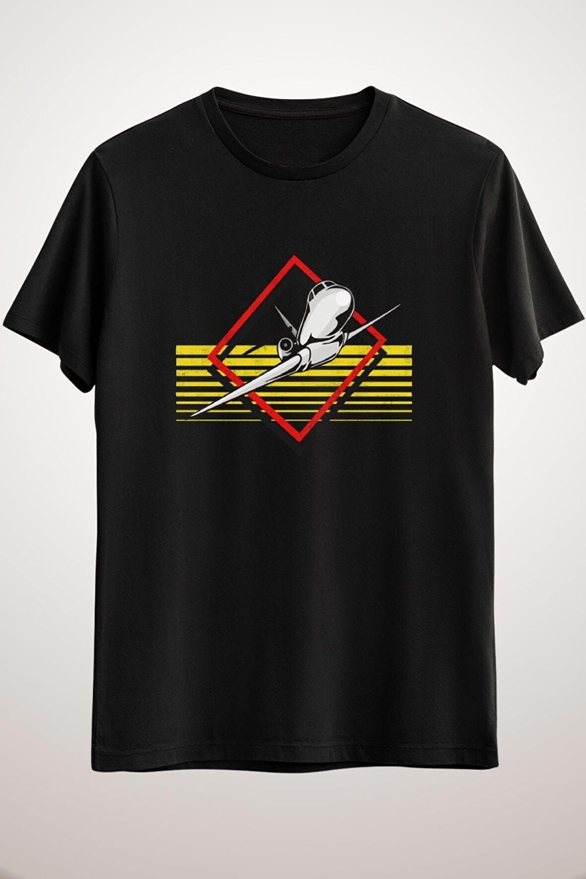 Erkek Siyah Retro Vintage Airplane Gift Airline Pilot Aviation Art