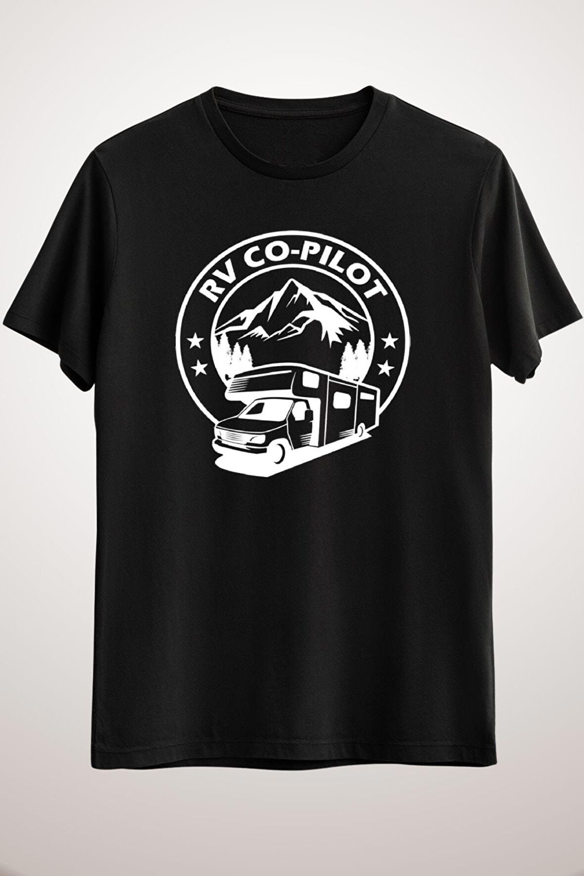 Erkek Siyah Rv Co-pilot Funny Rv Gifts Camping Camper Rv Gift Ideas T-shirt