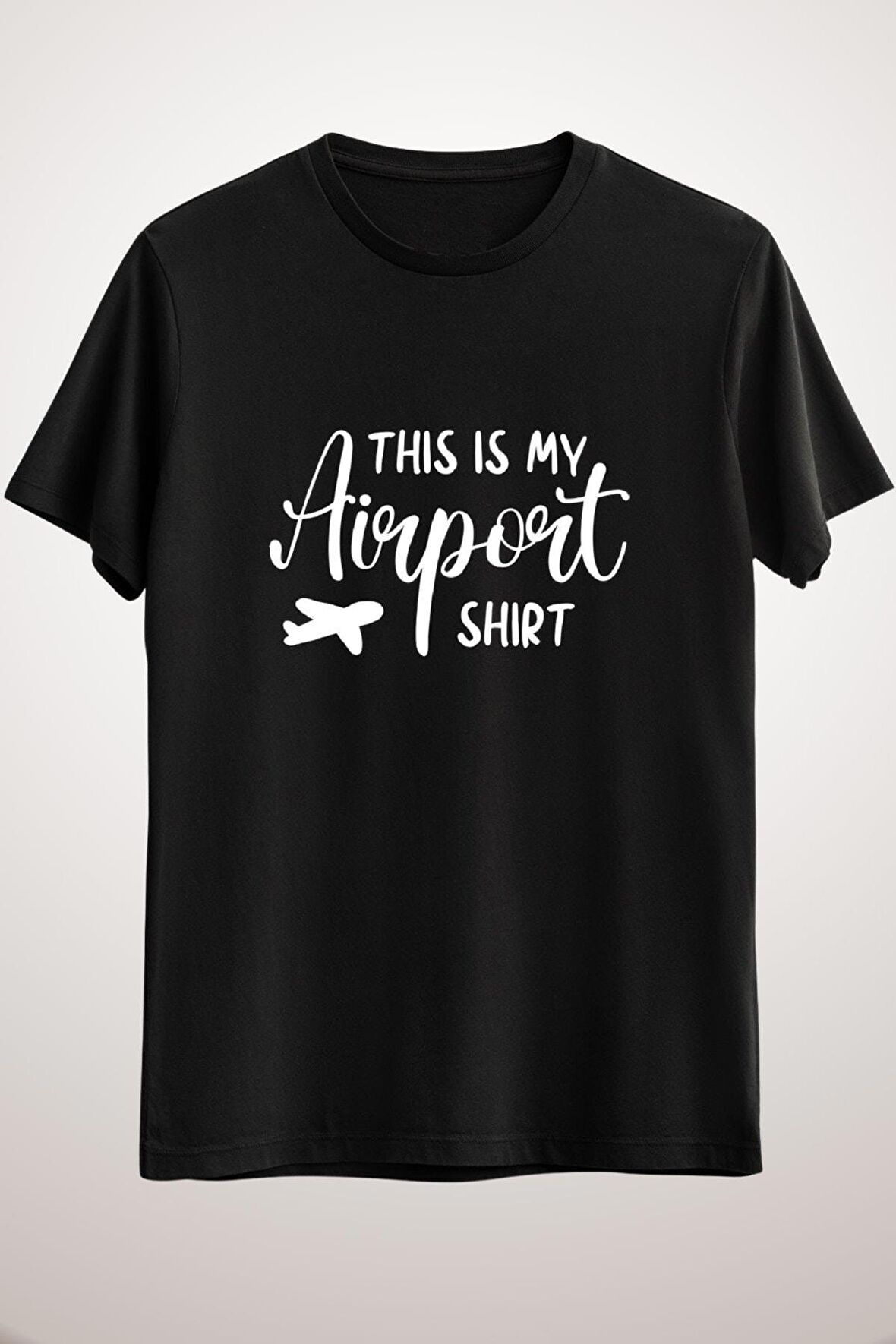 Erkek Siyah Airport Funny Travel Gift Traveler Vacation Airplane Pilot Plane