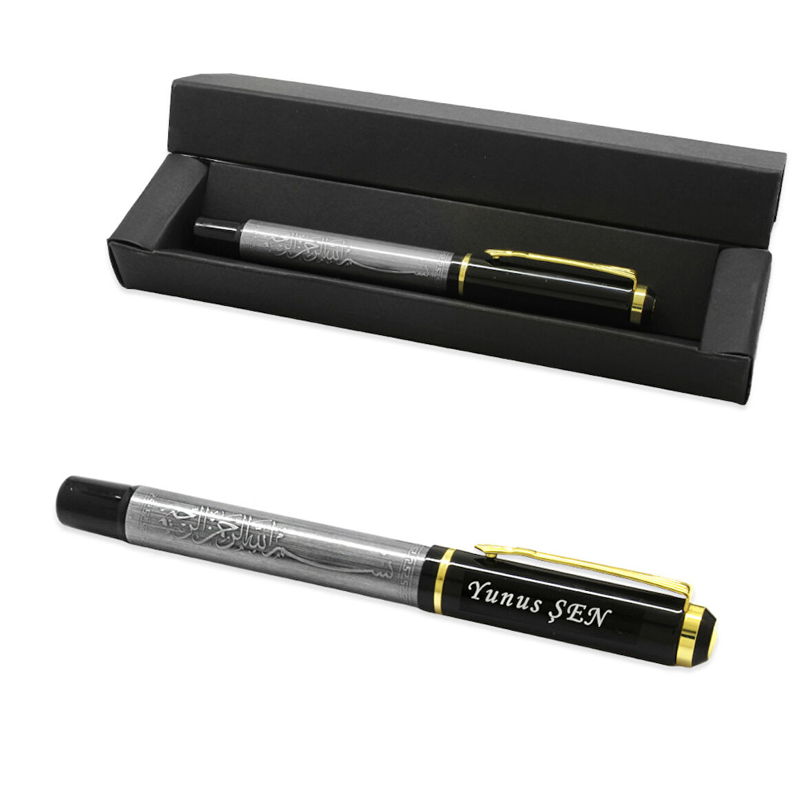 Kişiye Özel İsim Yazılı Eskitme Renk Besmelei Şerif Yazılı Roller Tükenmez Kalem