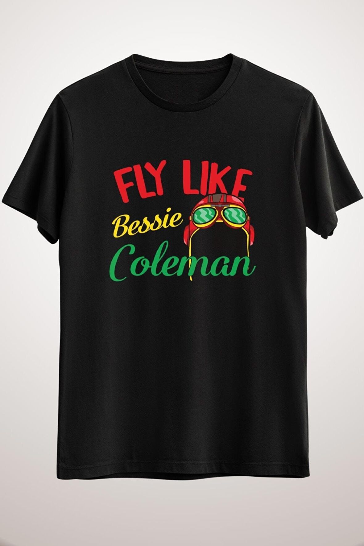 Erkek Siyah Fly Like Bessie Coleman Black History Month African American