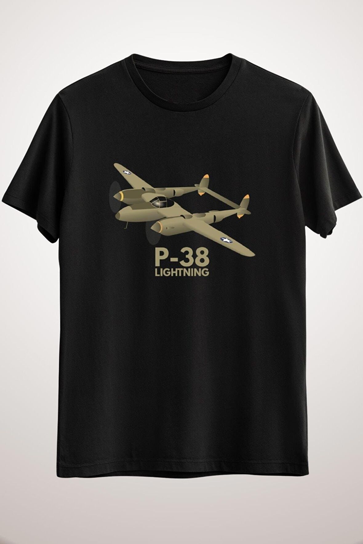 Erkek Siyah Ww2 P-38 Lightning Airplane