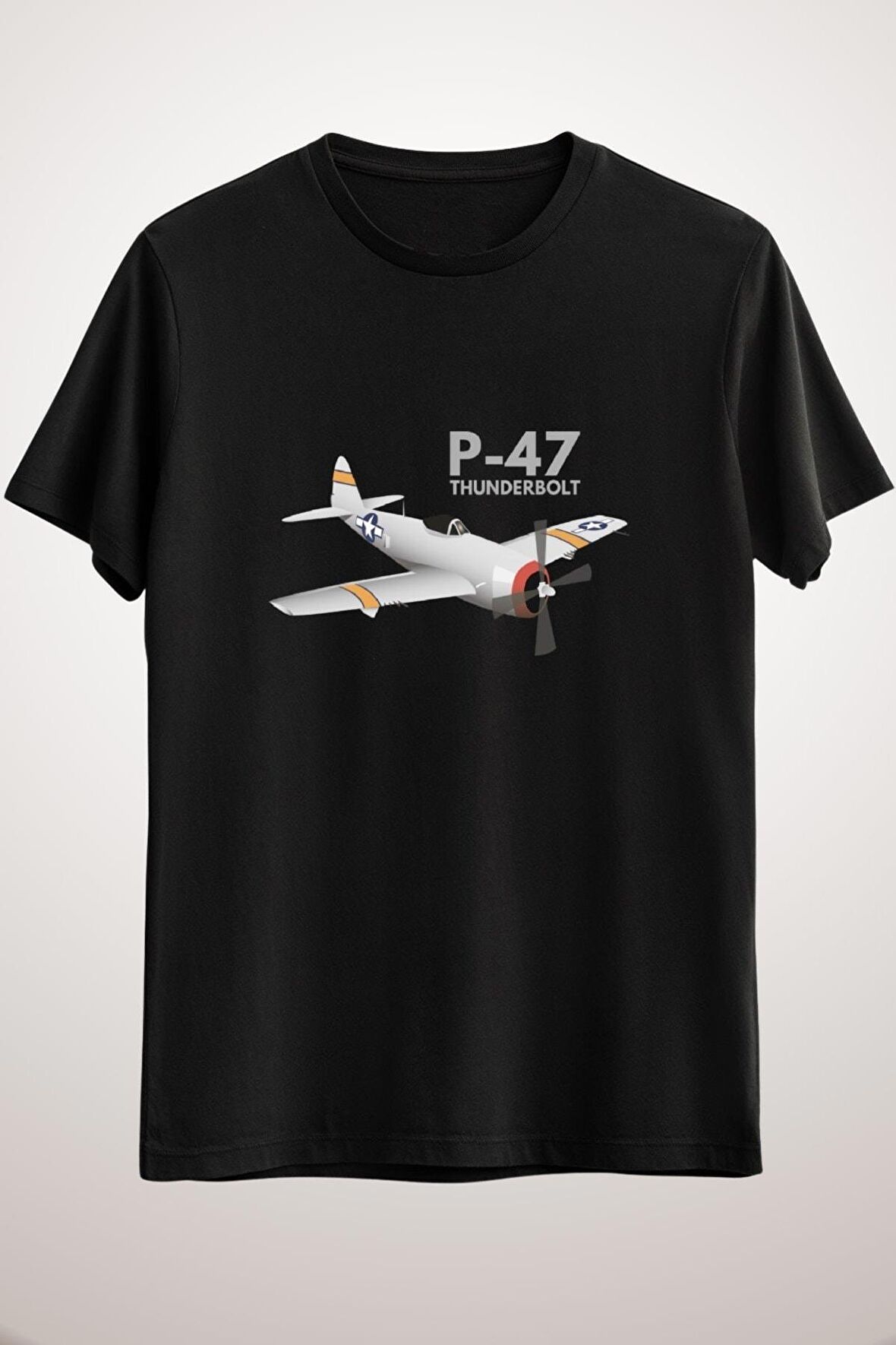 Erkek Siyah Ww2 P-47 Thunderbolt Airplane