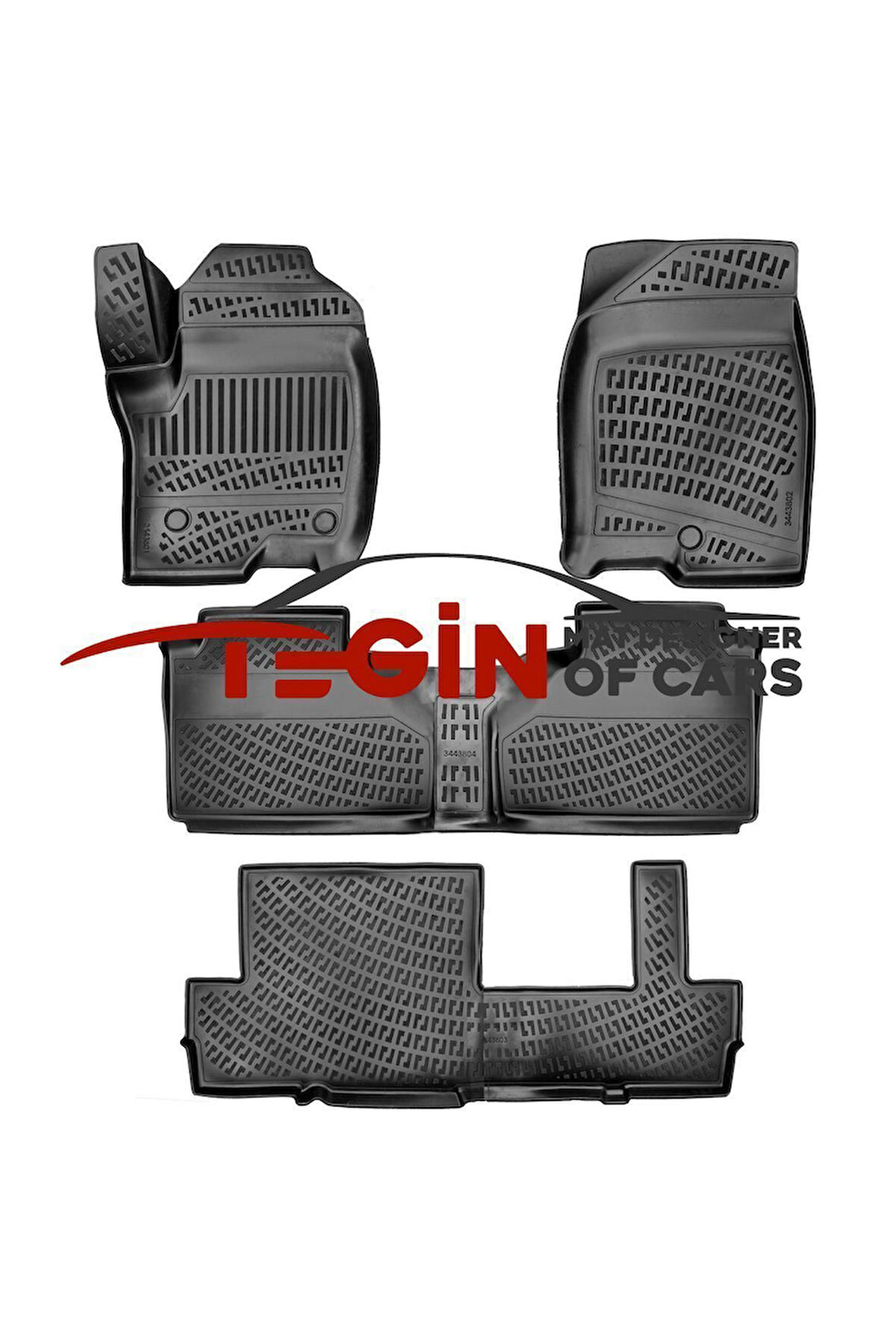 GMC Denali XL Yukon ve XL Bench Seating 8 Koltuk 2021 Sonrası 3D Havuzlu Paspas Siyah