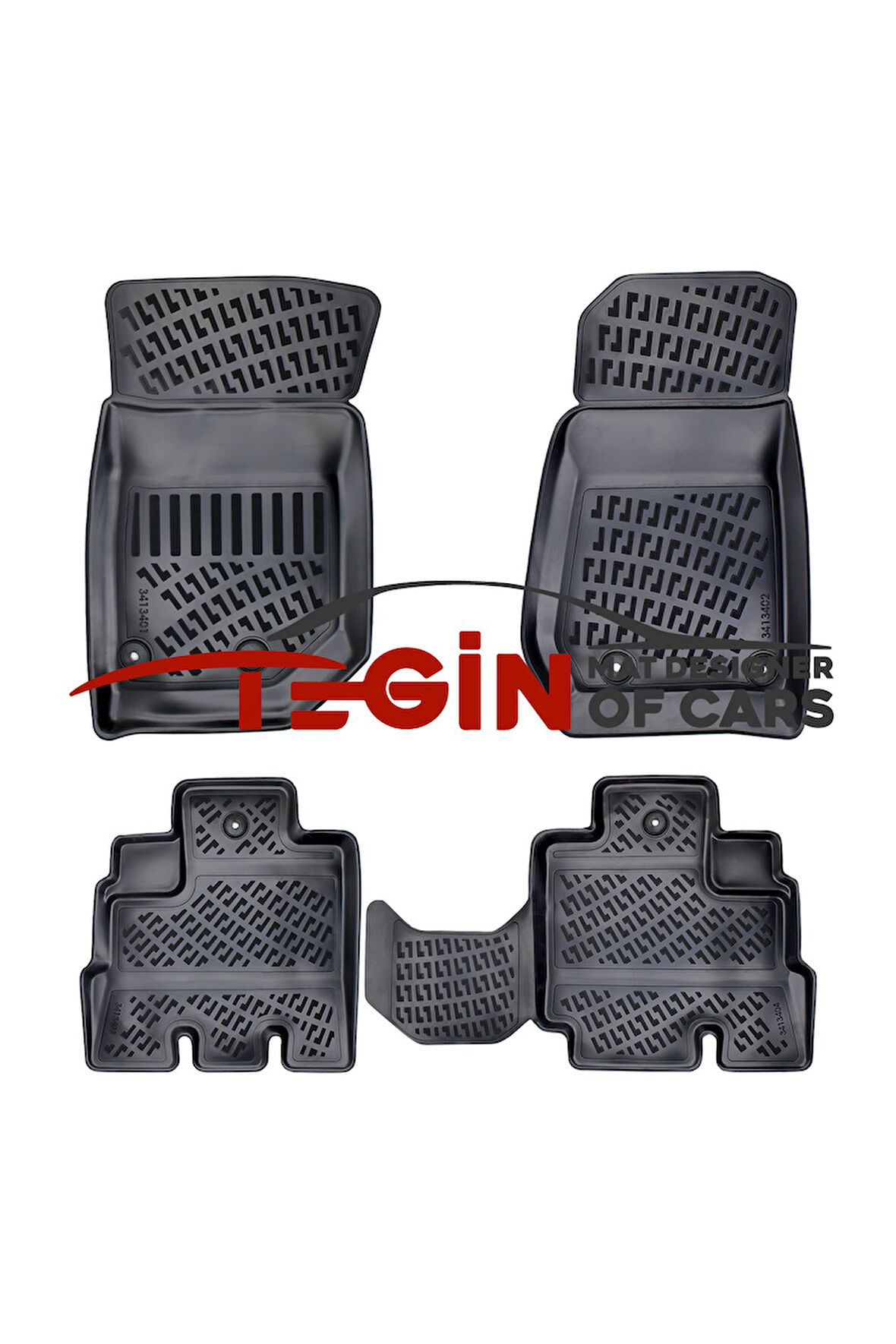 Jeep Wrangler Unlimited JK 4-Kapı 2014-2018 3D Havuzlu Paspas Siyah