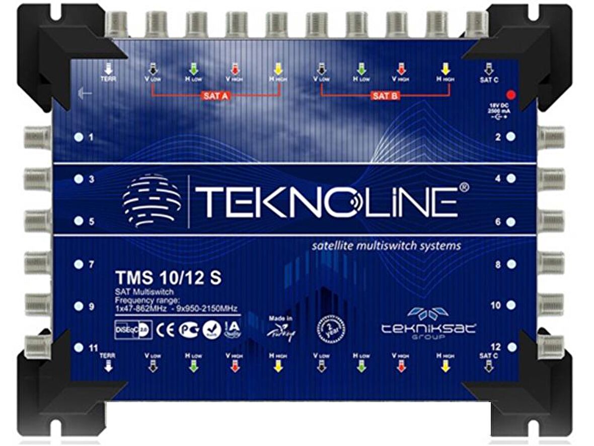 10X12 SONLU MULTISWITCH UYDU DAĞITIM SANTRALI TEKNOLINE