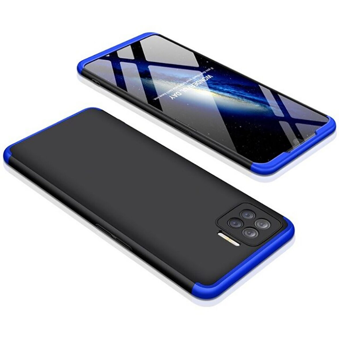Oppo Reno 4 Lite Kılıf 3 Parça Slim Sert Silikon Kapak AYS