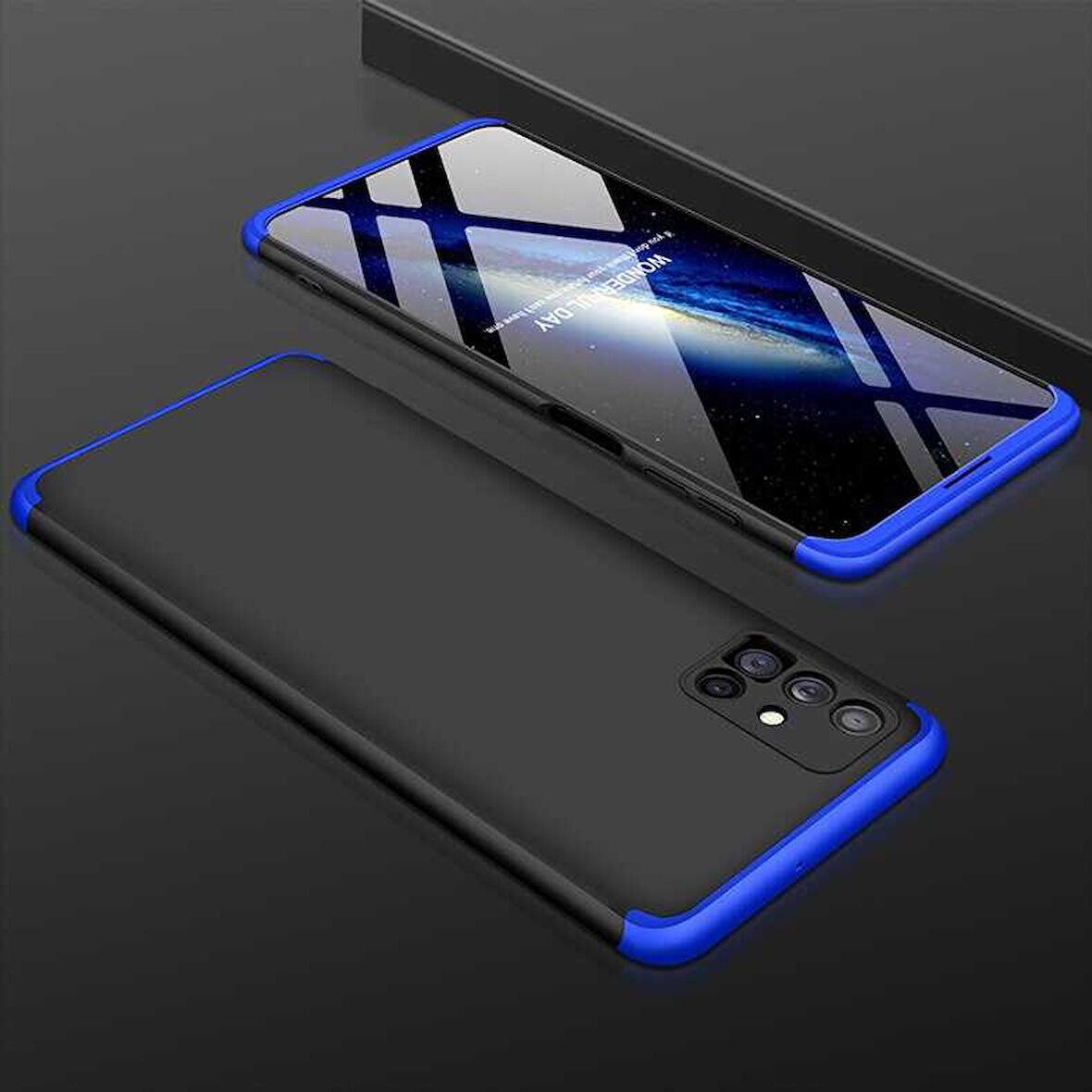 Samsung Galaxy M51 Kılıf 3 Parça Slim Sert Silikon Kapak AYS