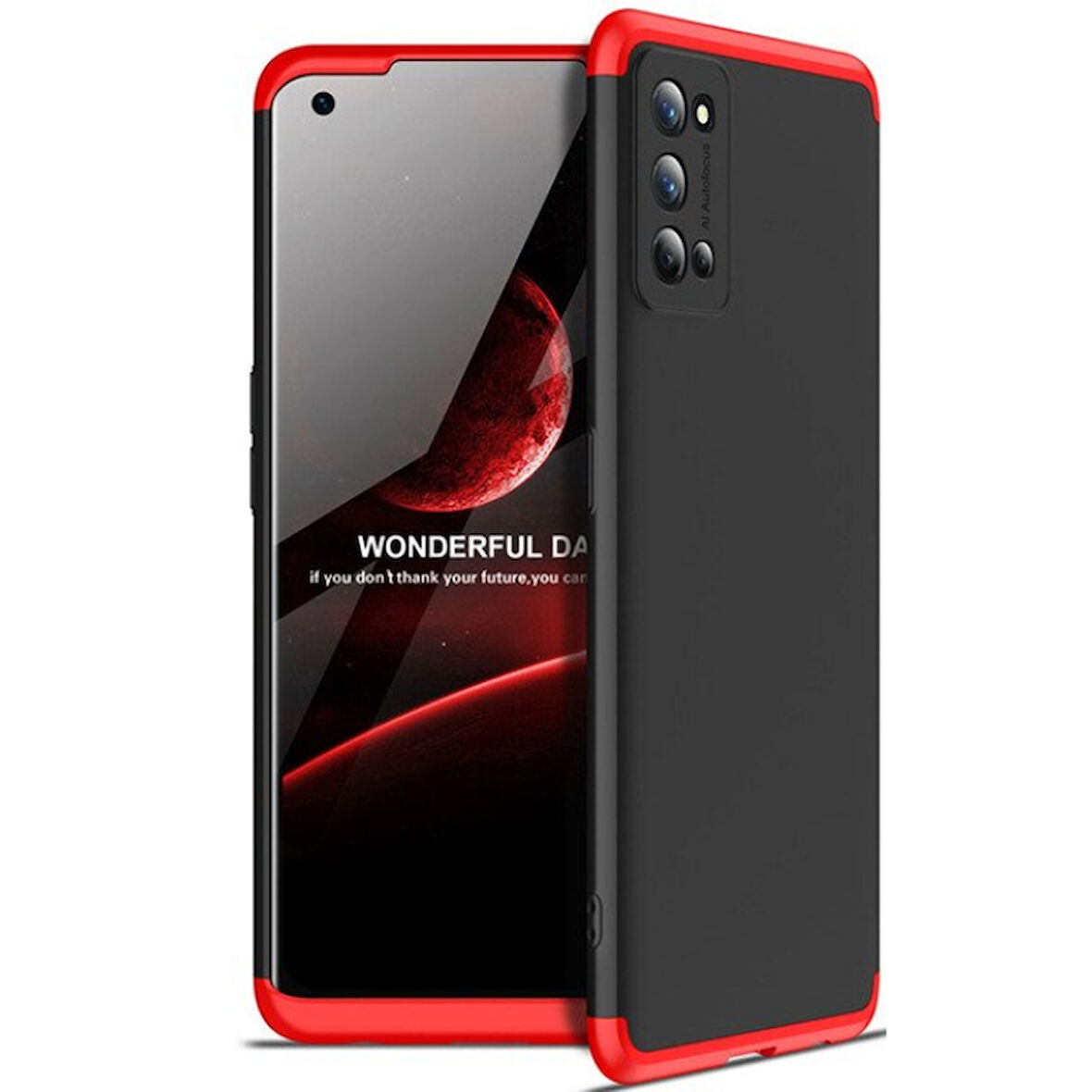 Realme 7 Pro Kılıf 3 Parça Slim Sert Silikon Kapak AYS