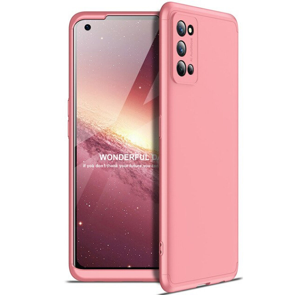 Realme 7 Pro Kılıf 3 Parça Slim Sert Silikon Kapak AYS