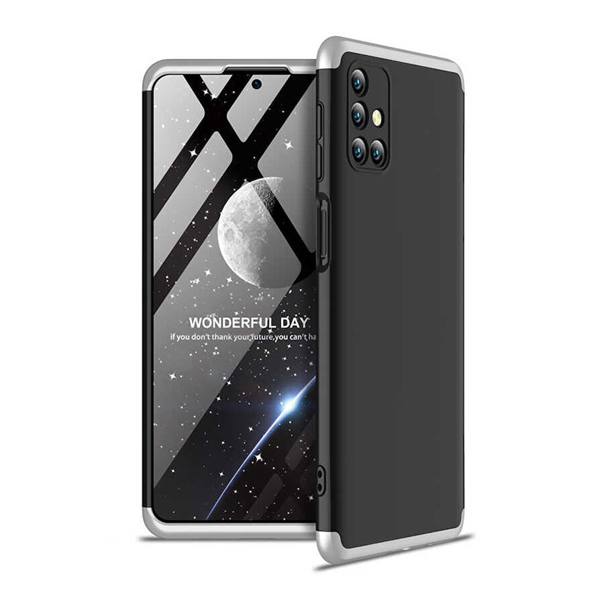 Samsung Galaxy M31S Kılıf 3 Parça Slim Sert Silikon Kapak AYS