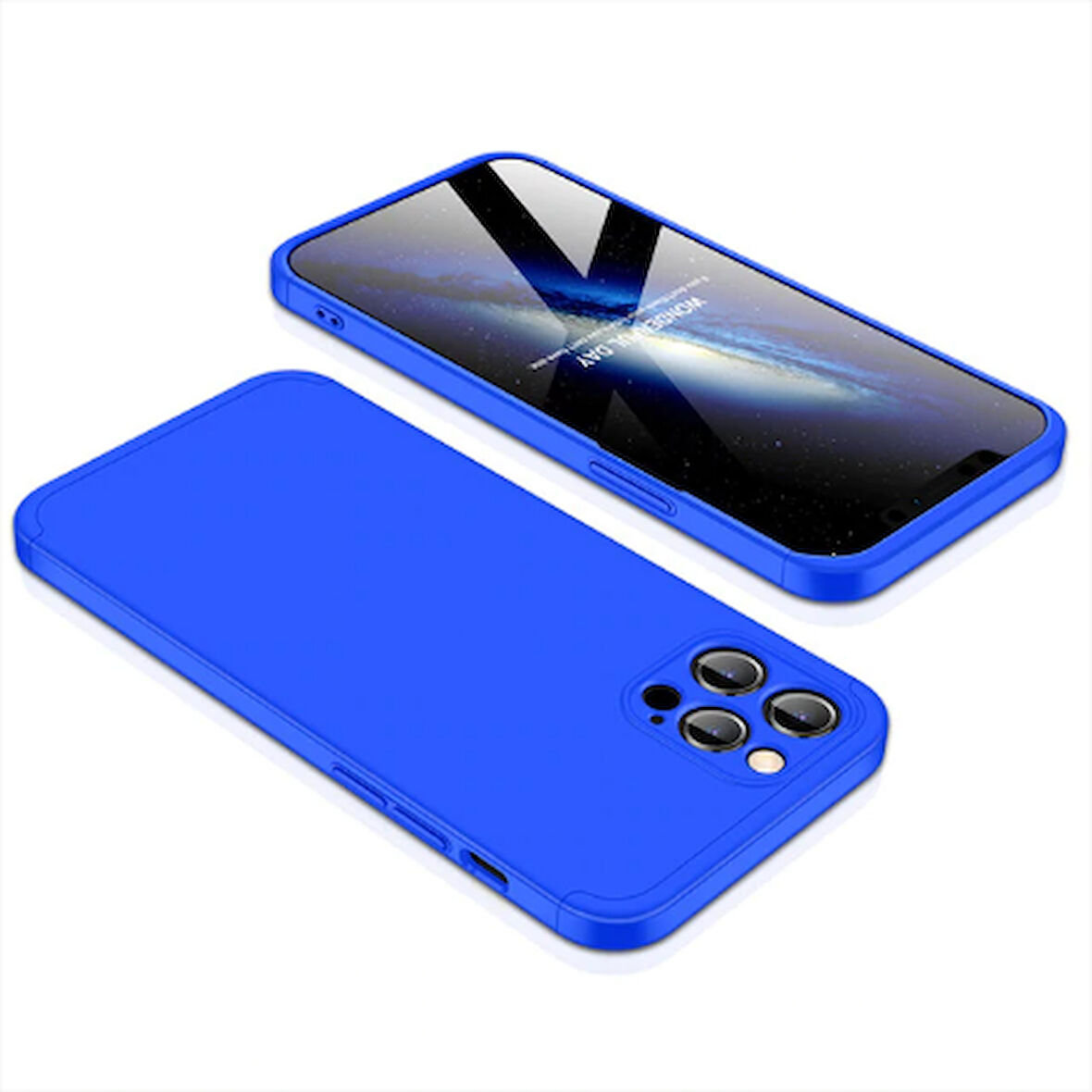 Apple iPhone 12 Pro Kılıf 3 Parça Slim Sert Silikon Kapak AYS