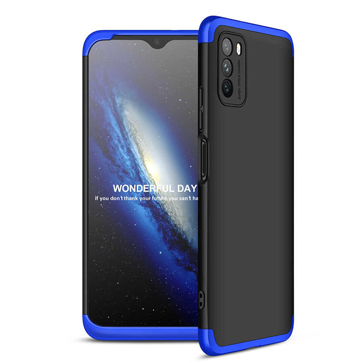 Xiaomi Poco M3 Kılıf 3 Parça Slim Sert Silikon Kapak AYS