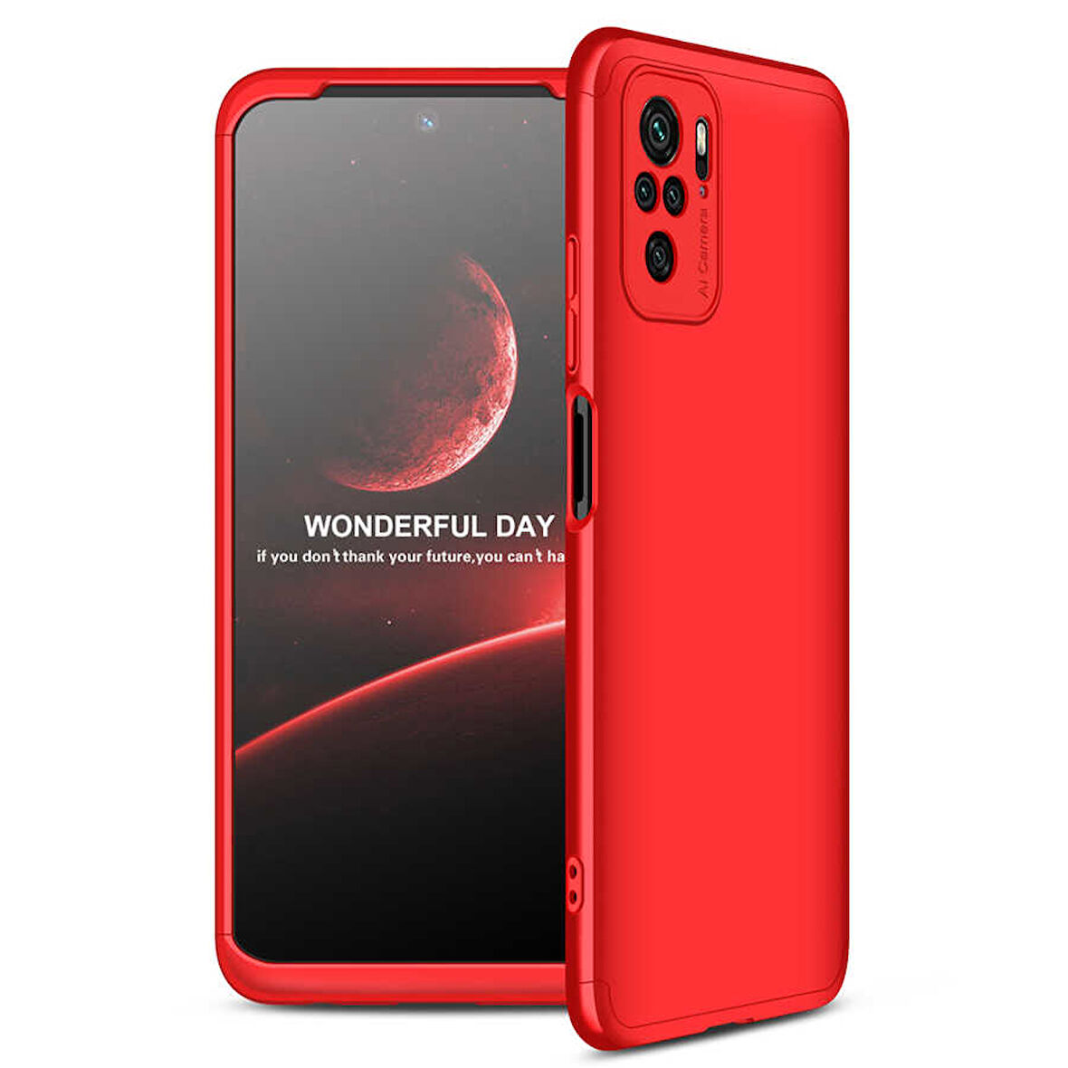 Xiaomi Redmi Note 10 Kılıf 3 Parça Slim Sert Silikon Kapak AYS