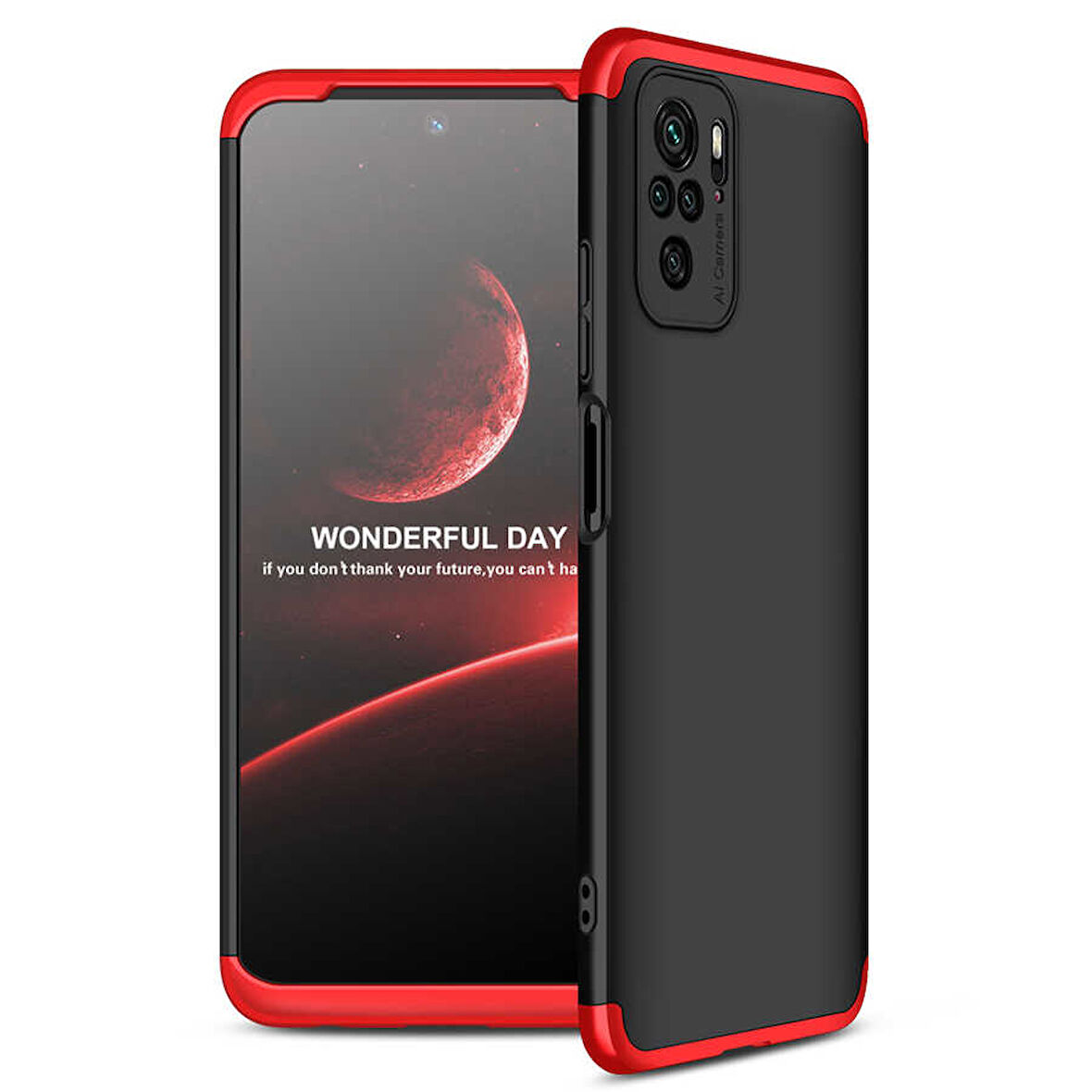 Xiaomi Redmi Note 10S Kılıf 3 Parça Slim Sert Silikon Kapak AYS