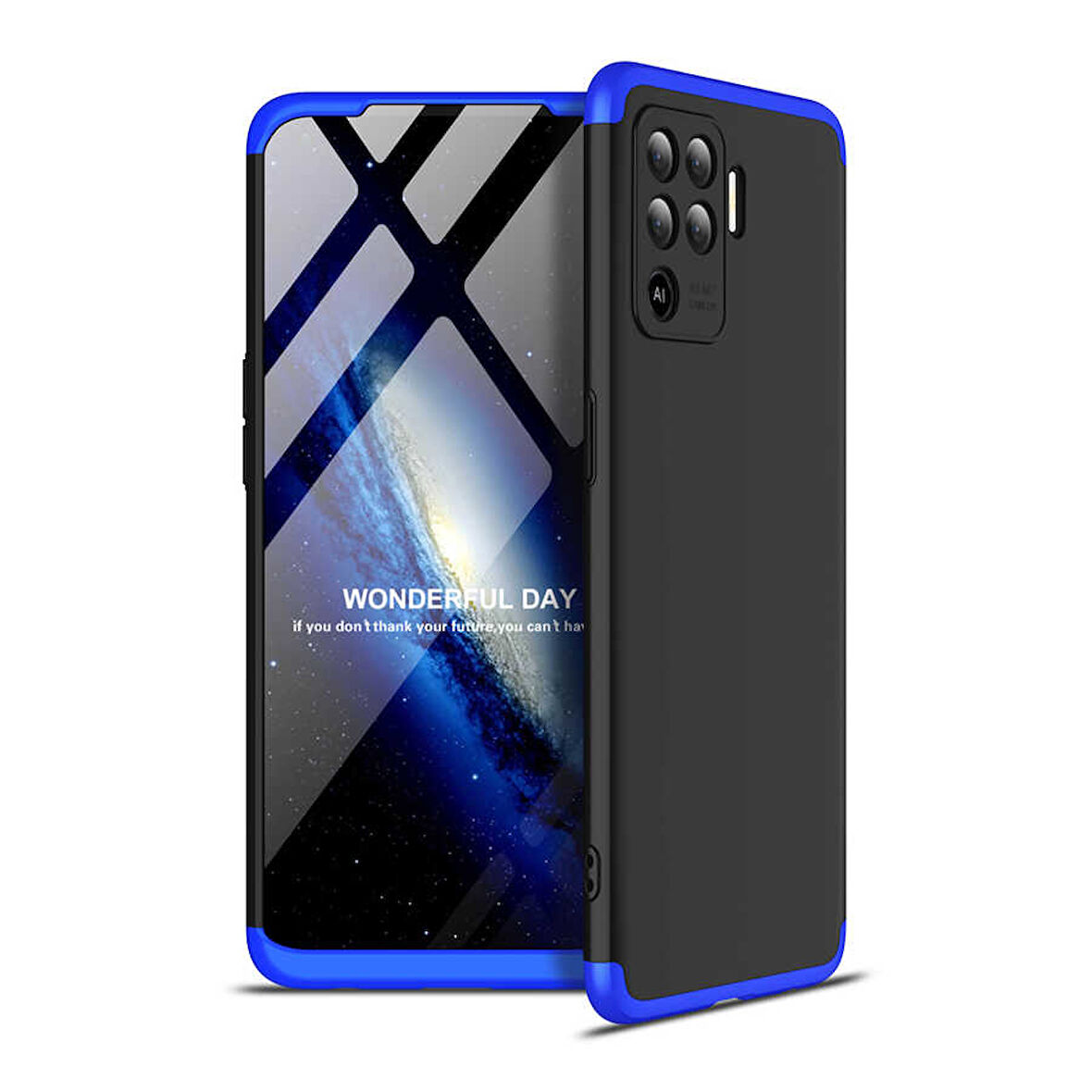 Oppo Reno 5 Lite Kılıf 3 Parça Slim Sert Silikon Kapak AYS