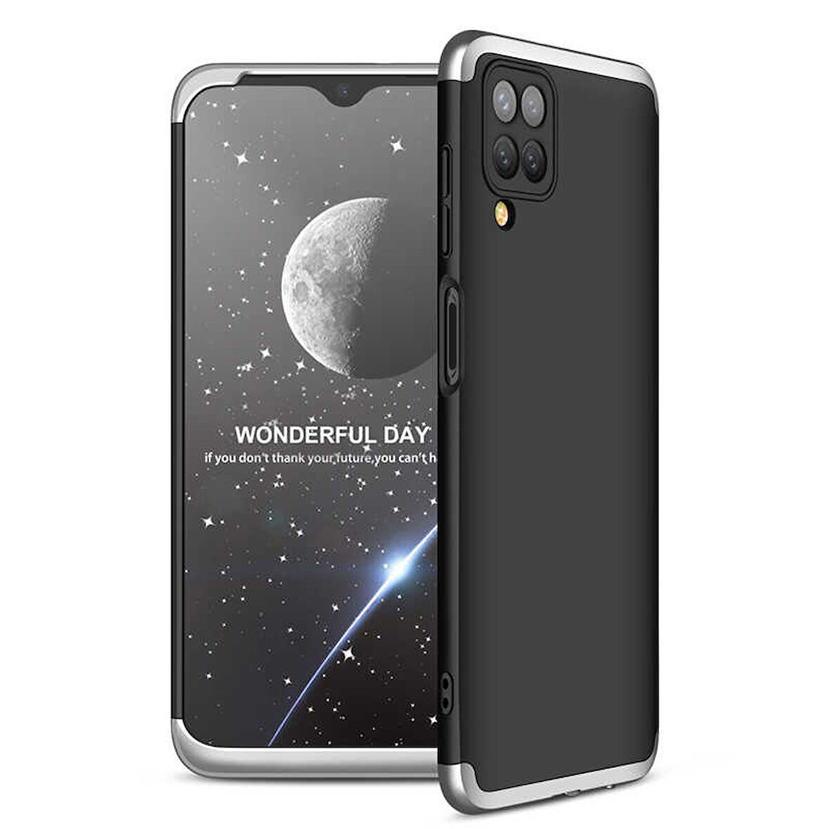 Samsung Galaxy M12 Kılıf 3 Parça Slim Sert Silikon Kapak AYS