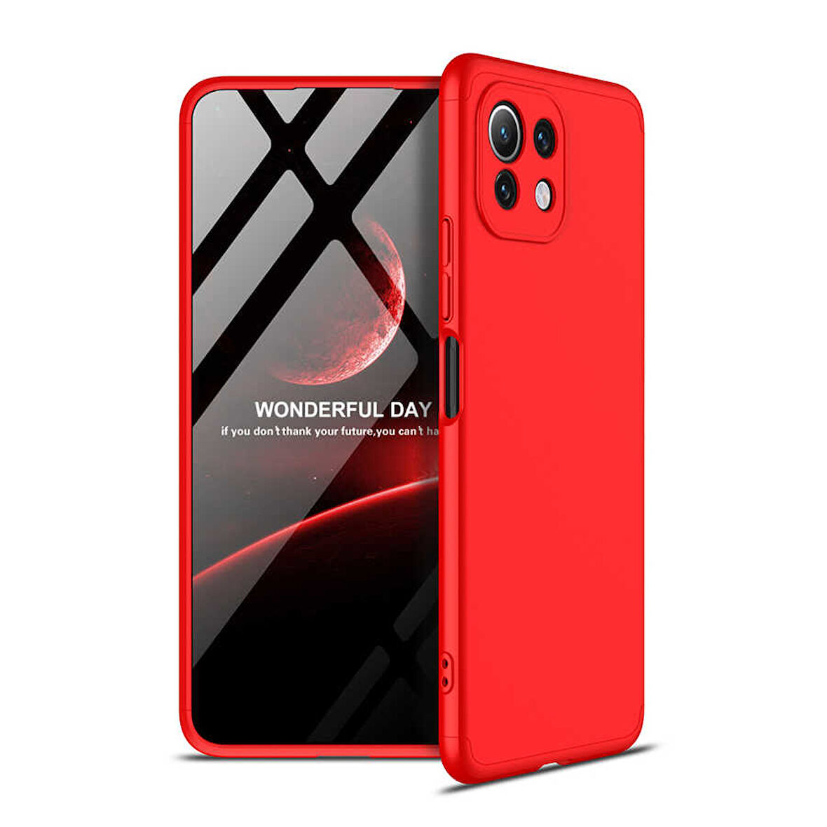 Xiaomi Mi 11 Lite Kılıf 3 Parça Slim Sert Silikon Kapak AYS