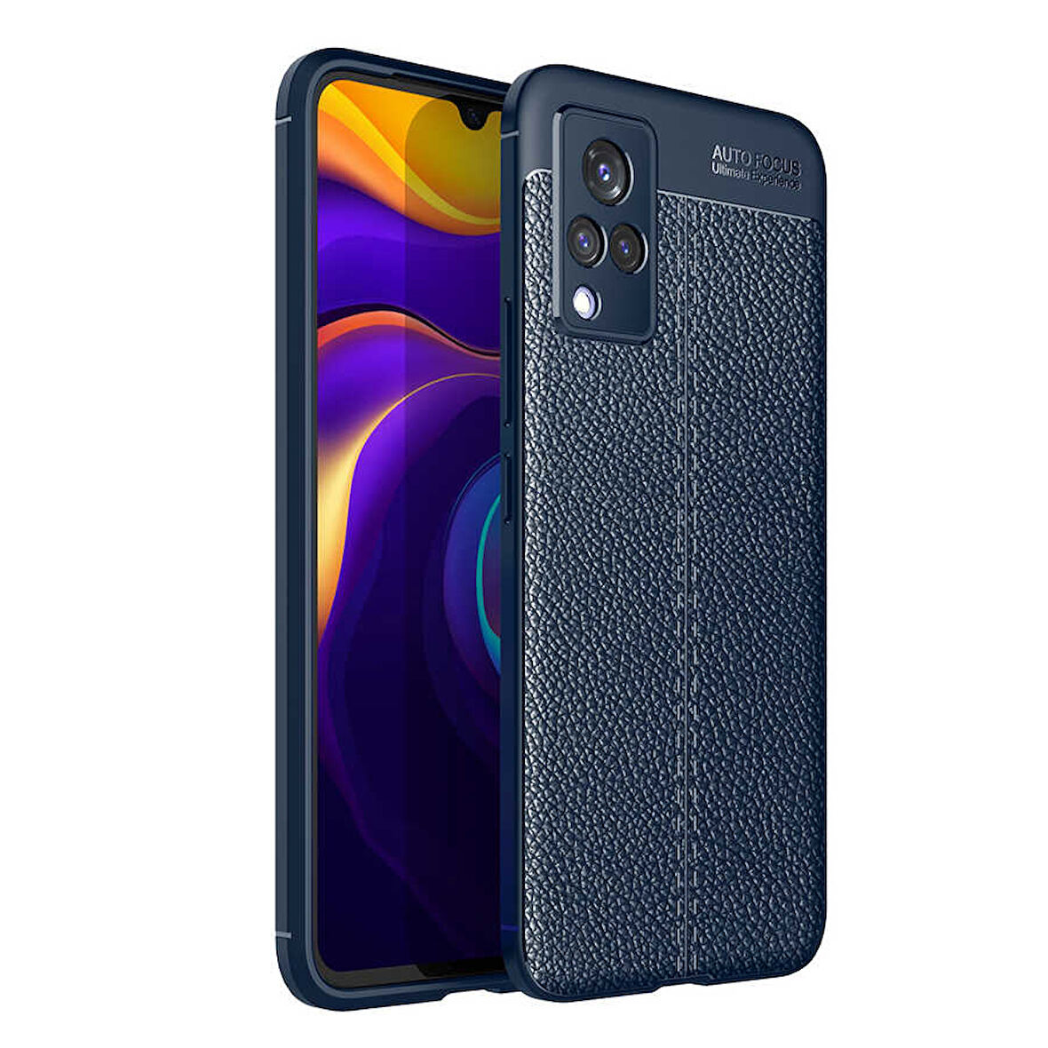 Vivo V21 Kılıf Deri Görünümlü Slim Silikon 