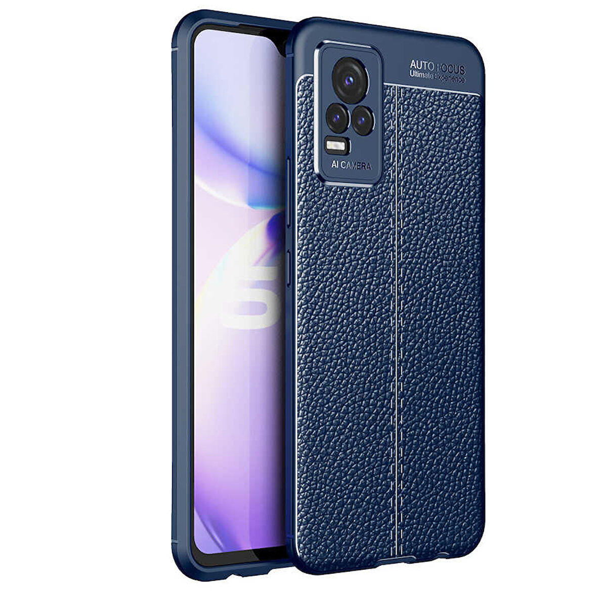 Vivo V21E Kılıf Deri Görünümlü Slim Silikon 