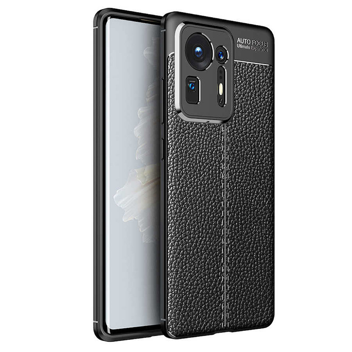 Xiaomi Mi Mix 4 Kılıf Deri Görünümlü Slim Silikon 