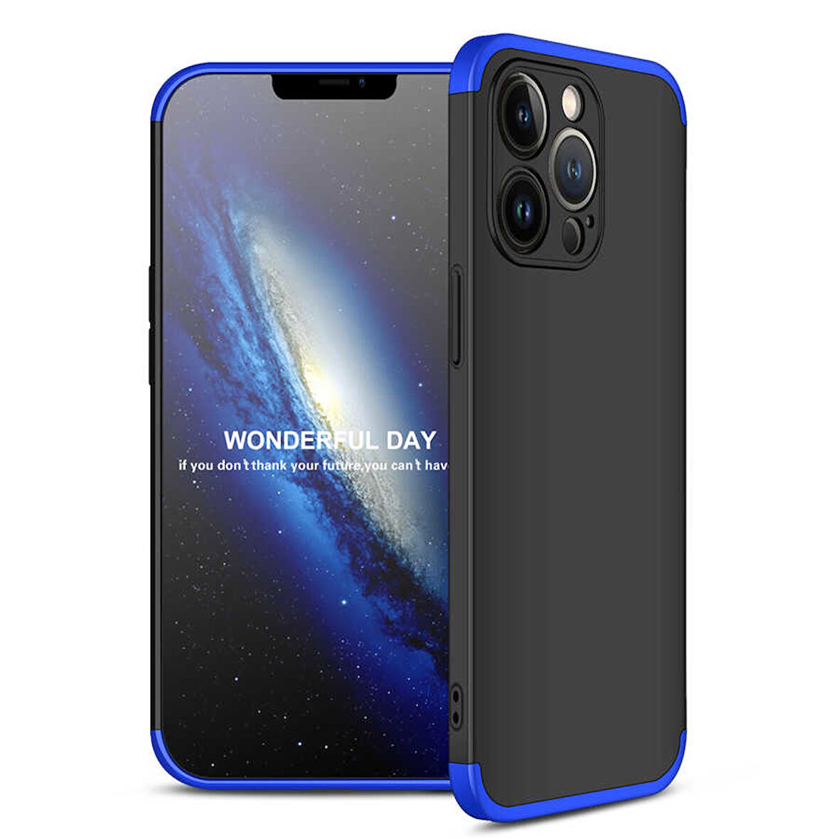 Apple iPhone 13 Pro Kılıf 3 Parça Slim Sert Silikon Kapak AYS