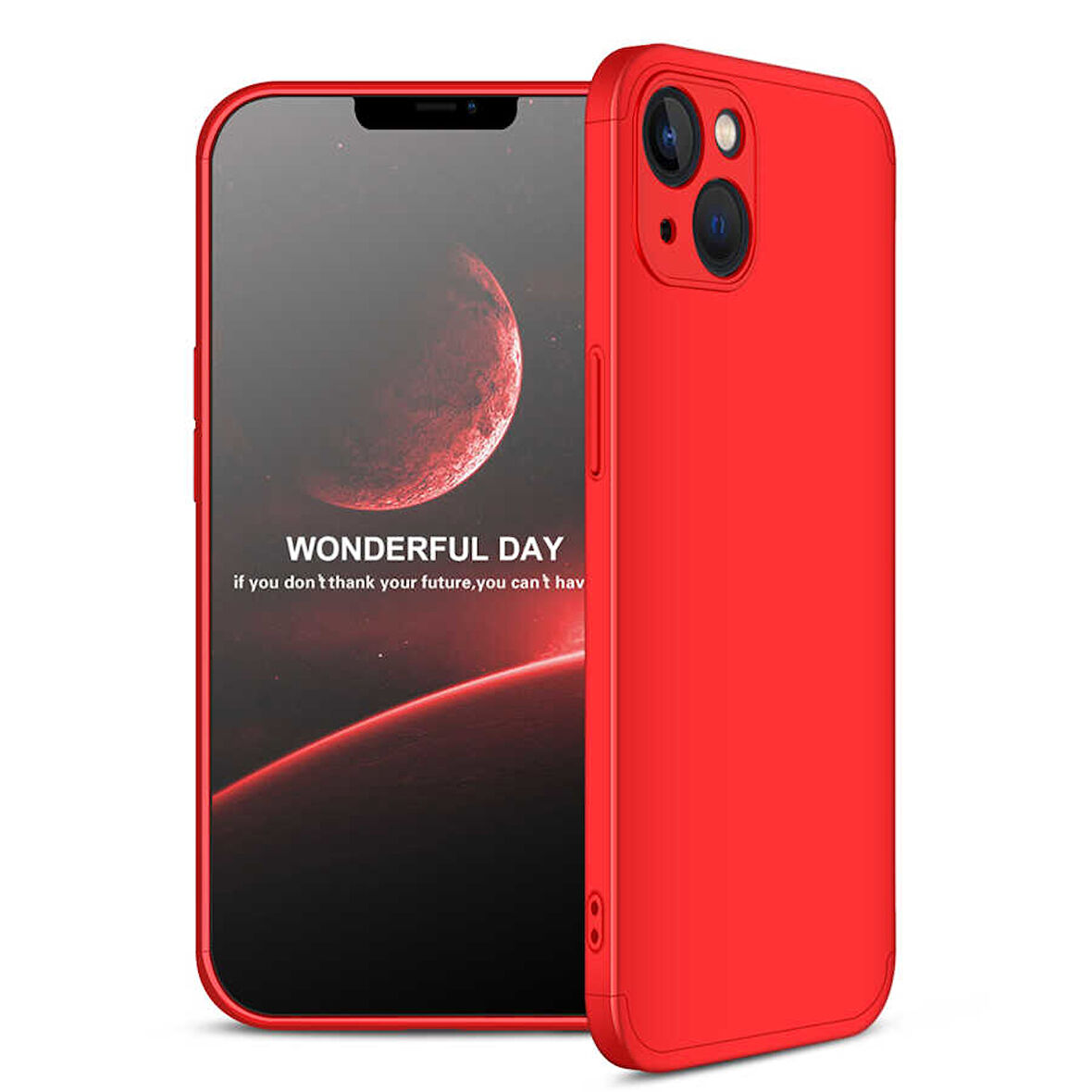 Apple iPhone 13 Mini Kılıf 3 Parça Slim Sert Silikon Kapak AYS