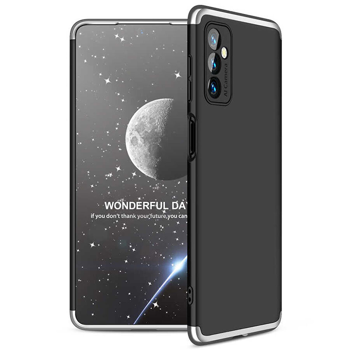 Samsung Galaxy M52 Kılıf 3 Parça Slim Sert Silikon Kapak AYS