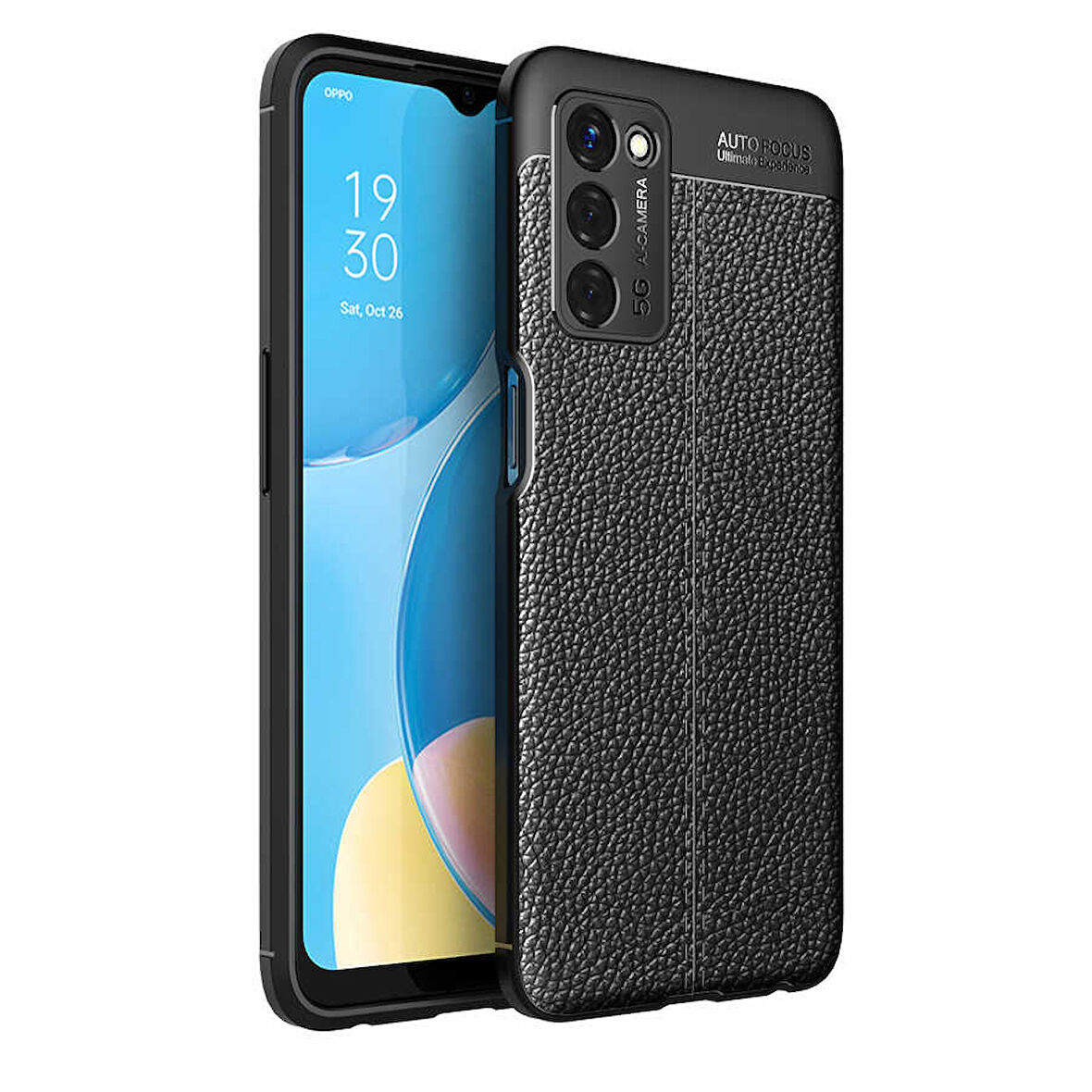 Oppo A55 5G Kılıf Deri Görünümlü Slim Silikon 