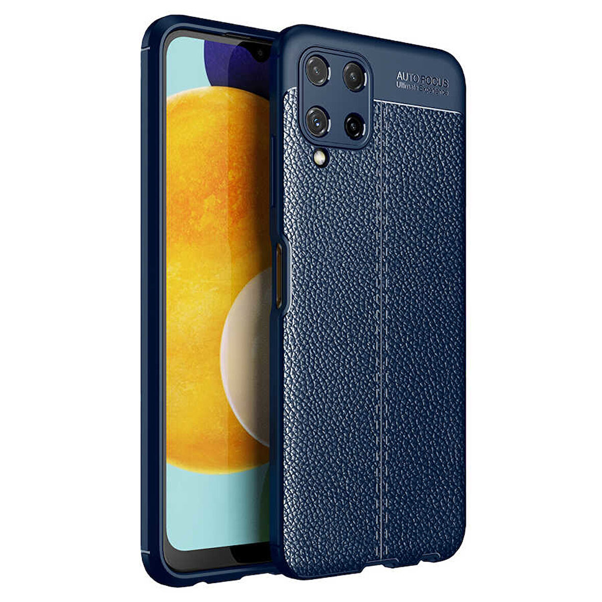 Samsung Galaxy M22 Kılıf Deri Görünümlü Slim Silikon 