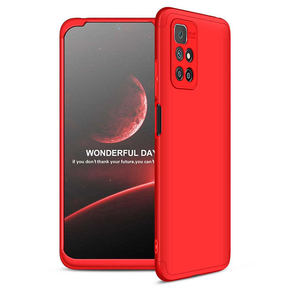 Xiaomi Redmi 10 Kılıf 3 Parça Slim Sert Silikon Kapak AYS