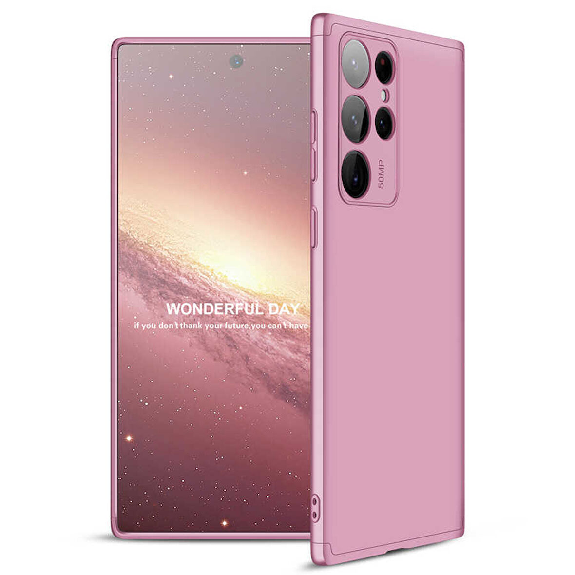 Samsung Galaxy S22 Ultra Kılıf 3 Parça Slim Sert Silikon Kapak AYS