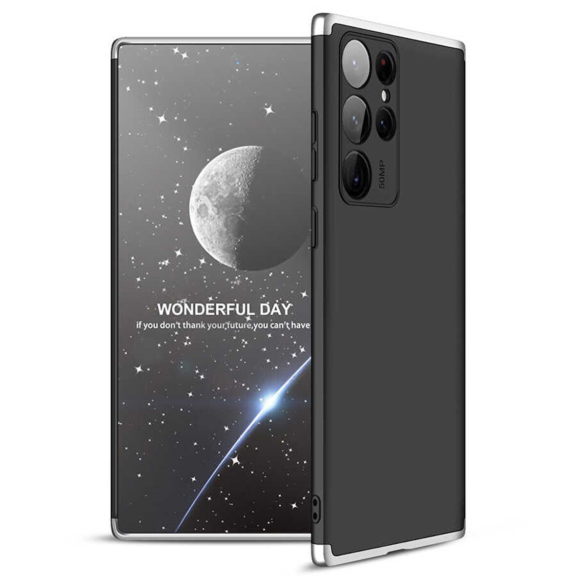 Samsung Galaxy S22 Ultra Kılıf 3 Parça Slim Sert Silikon Kapak AYS