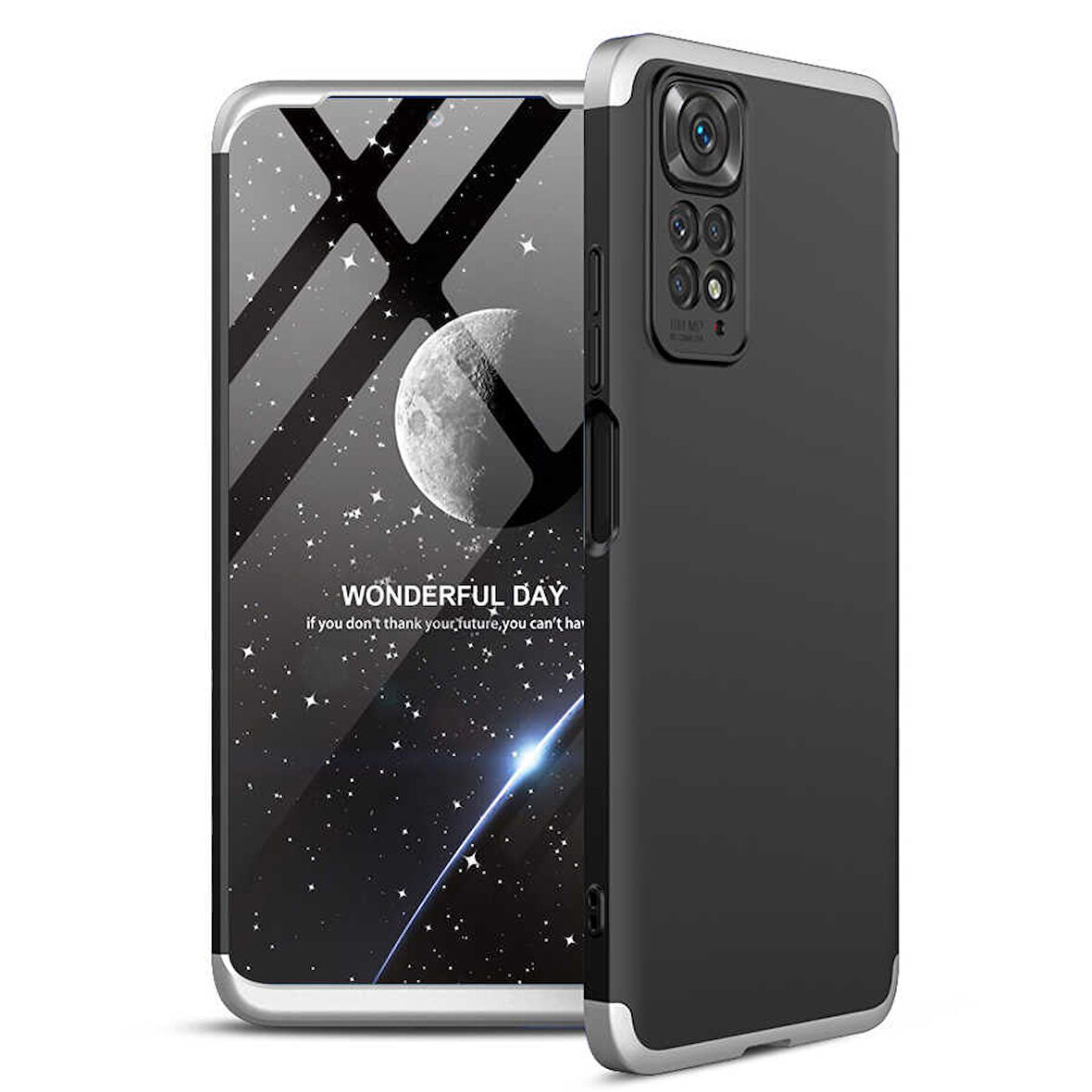 Xiaomi Redmi Note 11 Global Kılıf 3 Parça Slim Sert Silikon Kapak AYS